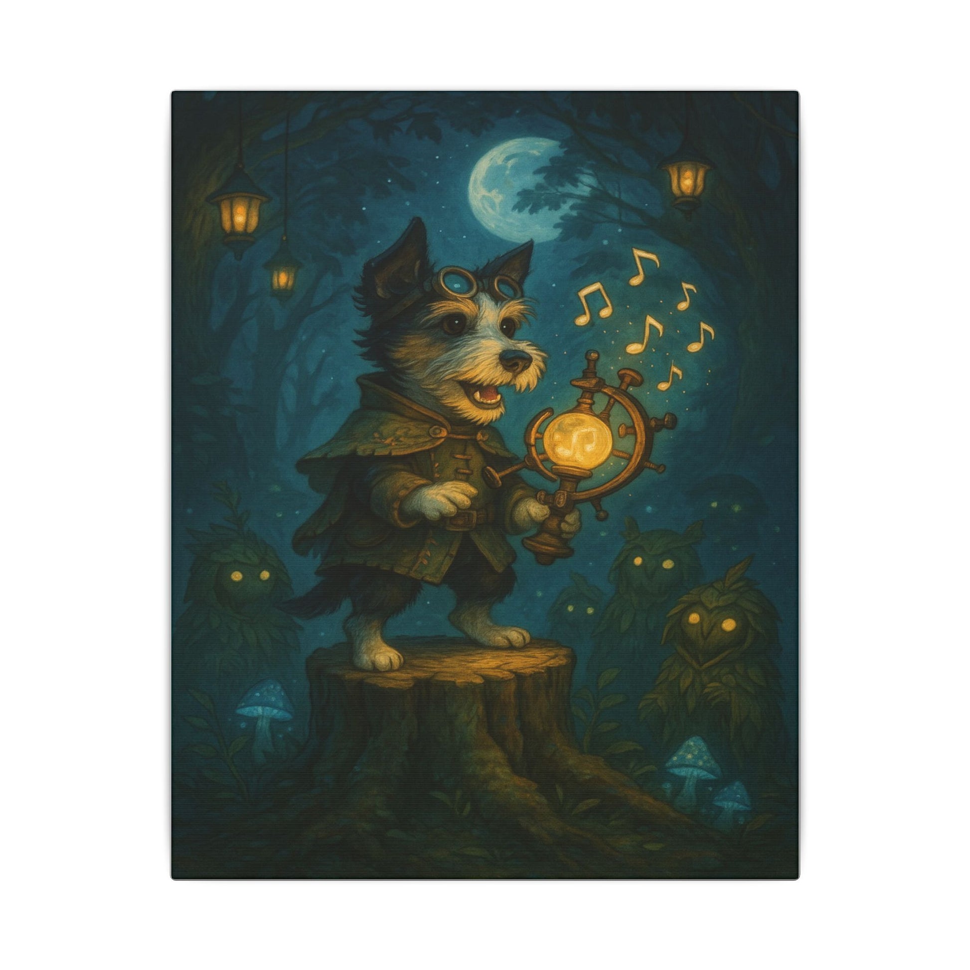 Moonlit Musical Voyage-Fantasy Dog Portraits - Fantasy Dog Portraits