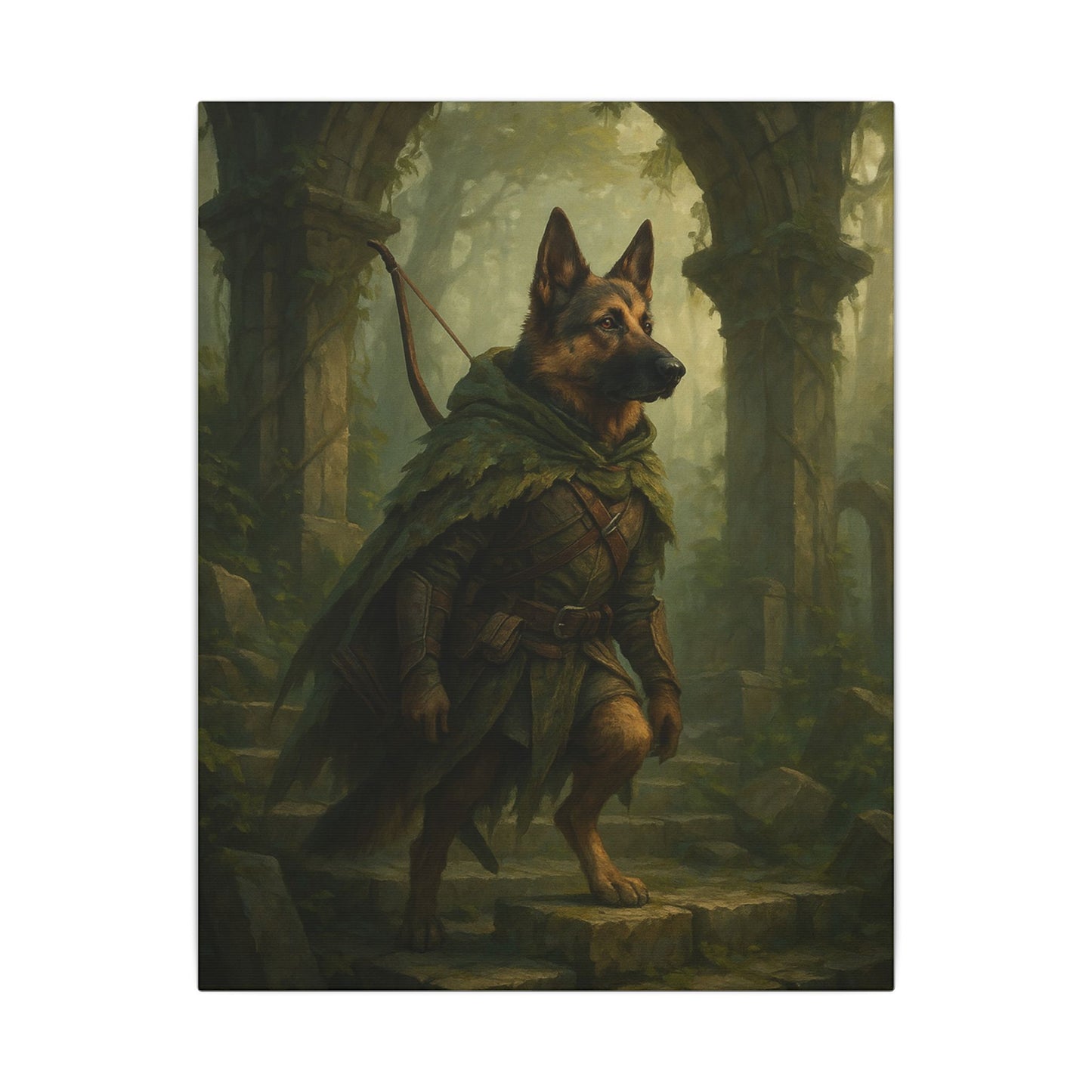 Guardian of the Misty Woods-Fantasy Dog Portraits - Fantasy Dog Portraits