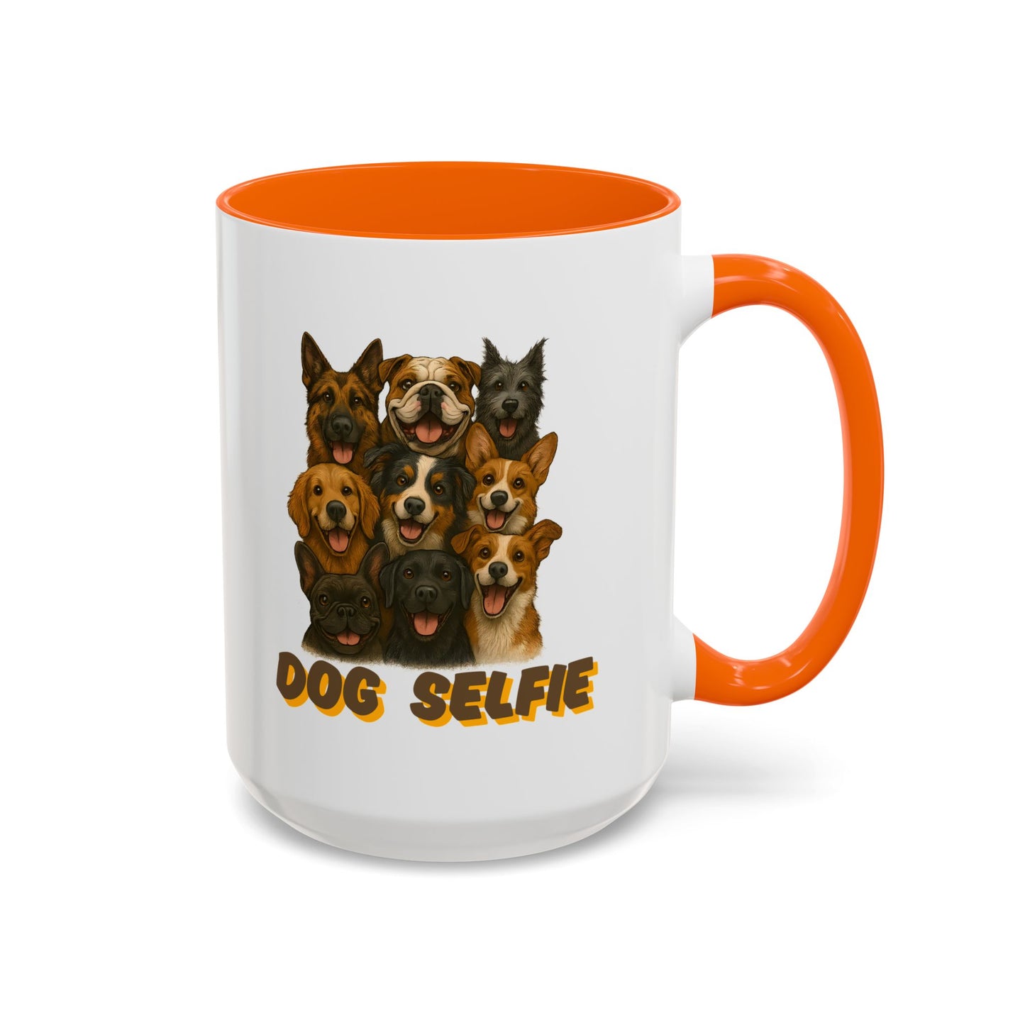 Dog Lover's Accent Coffee Mug - Perfect Gift for Pet Owners, Dog Selfie Mug, Ceramic Coffee Cup, Funny Dog Gift, Home & Kitchen Decor - Fantasy Dog Portraits