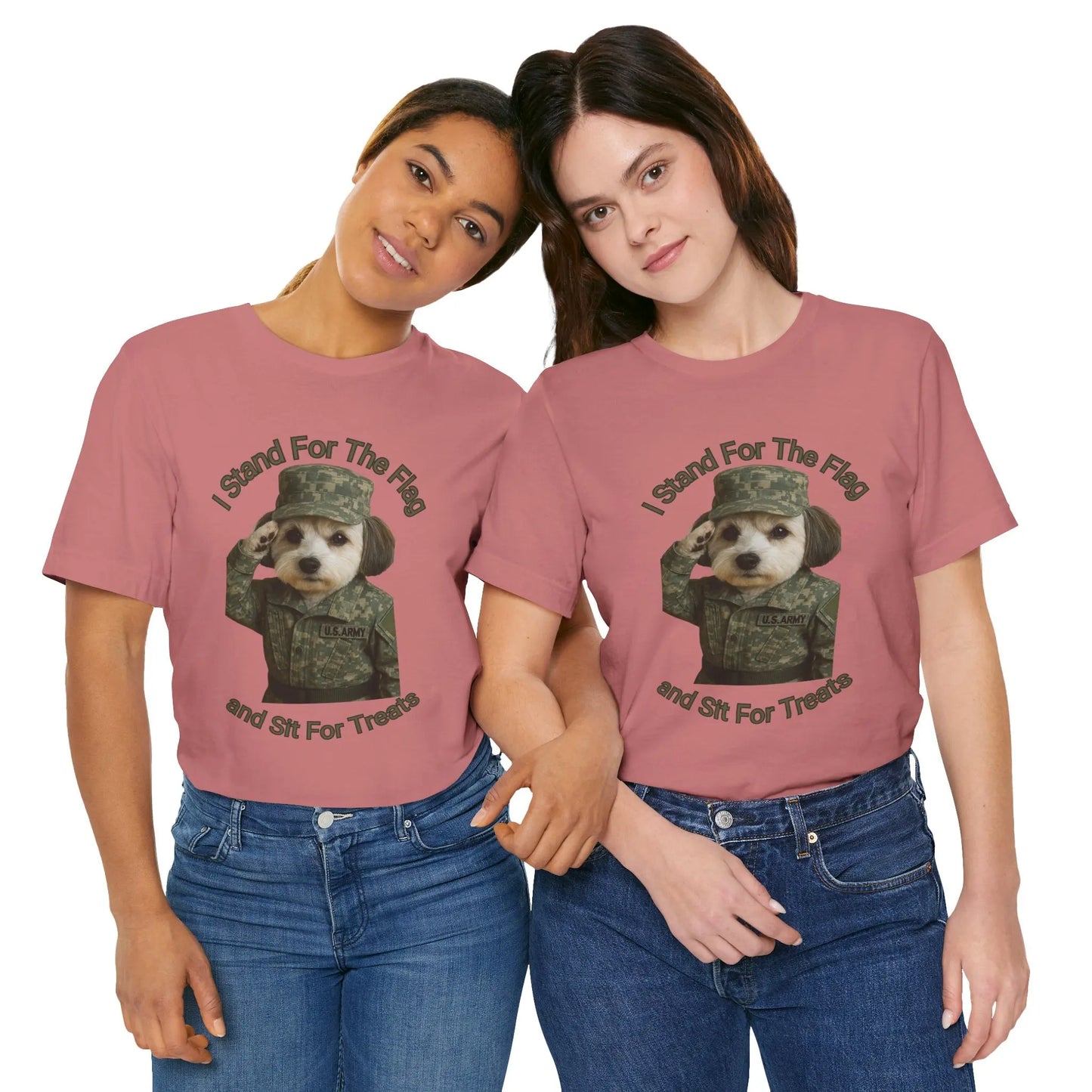 Patriotic Dog Graphic Tee, Funny Military Dog Shirt, Unisex Humor Tee, Gift for Dog Lovers, Independence Day Top Printify