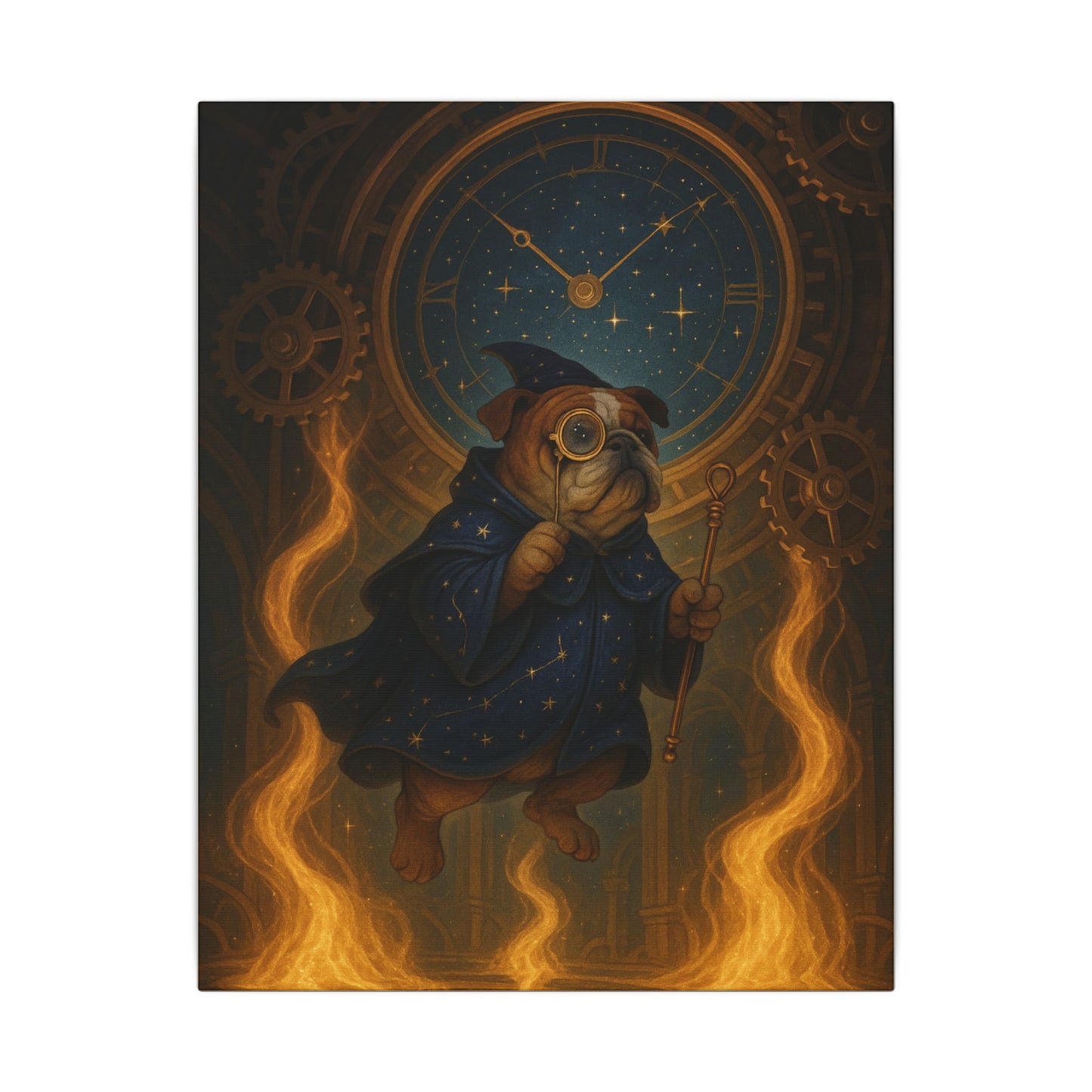 Arcane Pug of the Celestial Clockwork-Fantasy Dog Portraits - Fantasy Dog Portraits