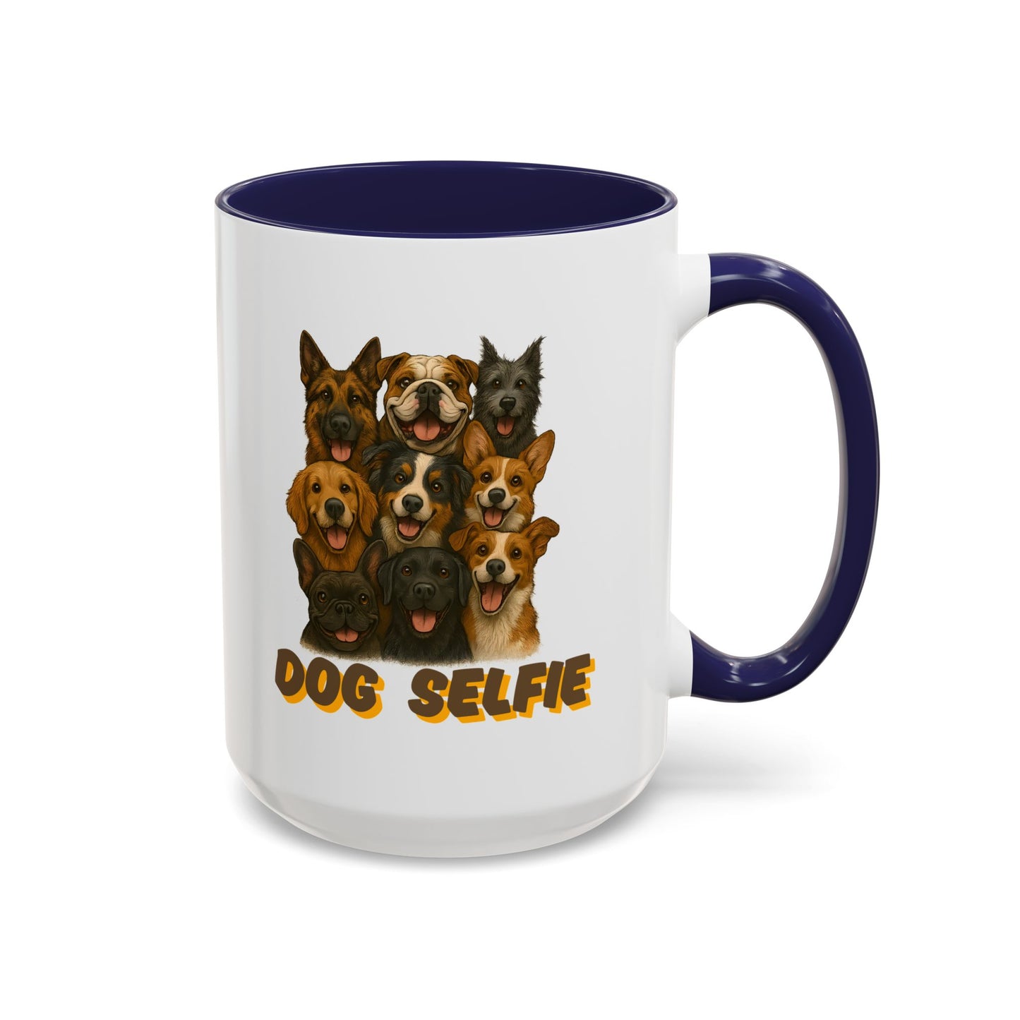 Dog Lover's Accent Coffee Mug - Perfect Gift for Pet Owners, Dog Selfie Mug, Ceramic Coffee Cup, Funny Dog Gift, Home & Kitchen Decor - Fantasy Dog Portraits