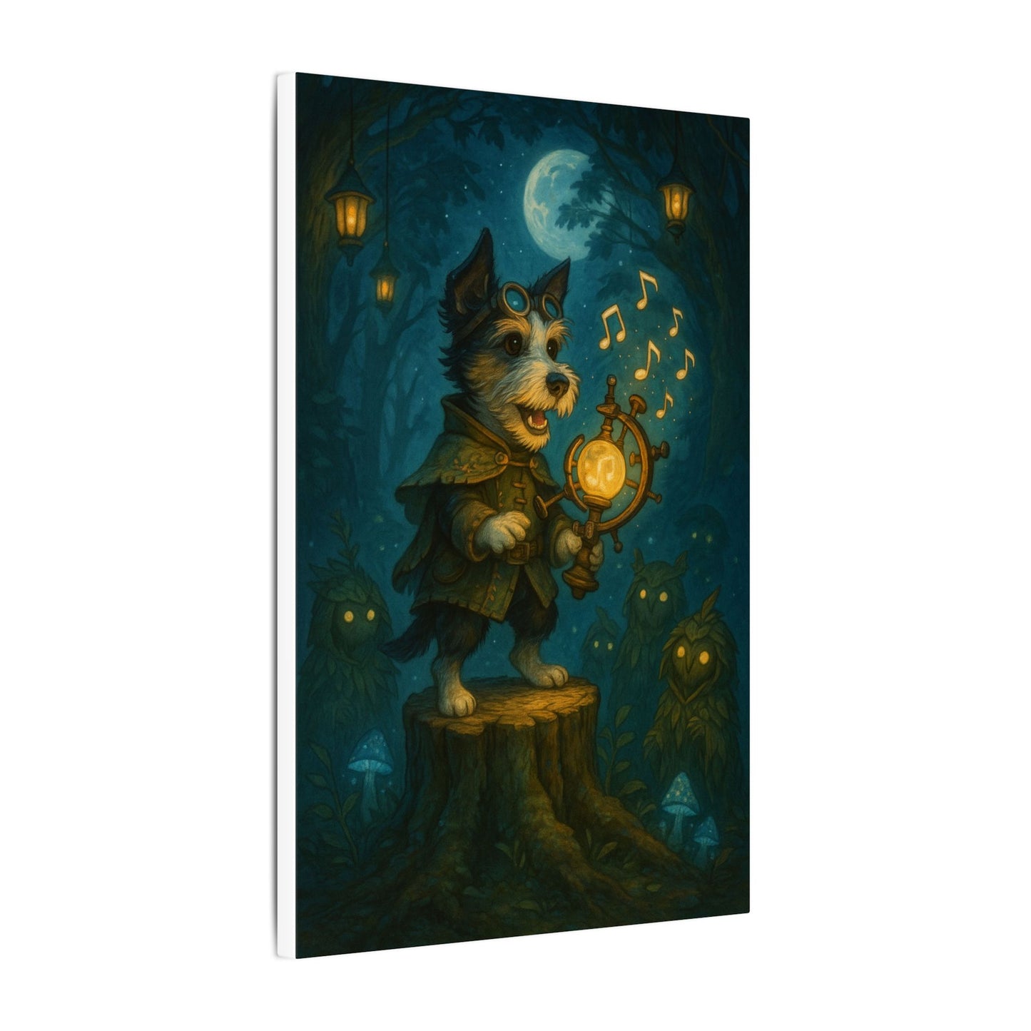 Moonlit Musical Voyage-Fantasy Dog Portraits - Fantasy Dog Portraits