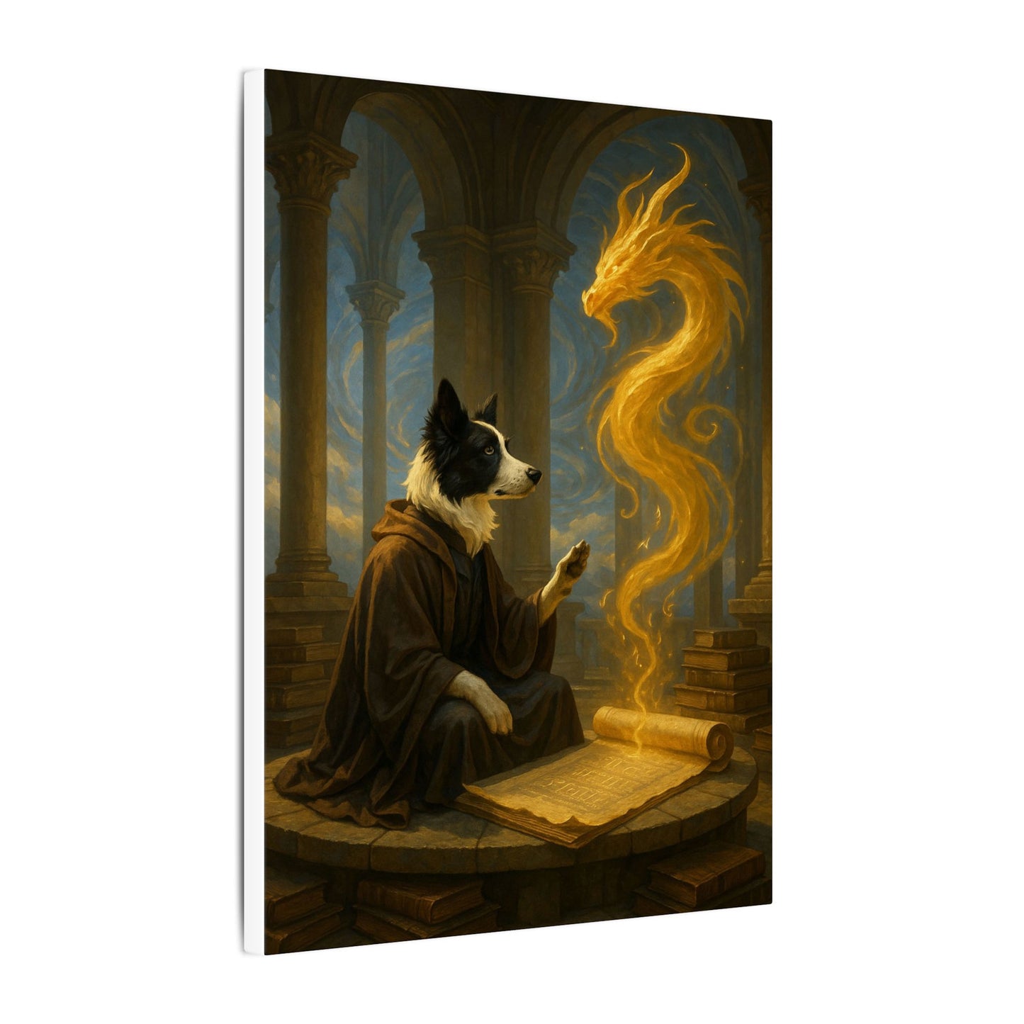 Wisdom of the Golden Dragon-Fantasy Dog Portraits - Fantasy Dog Portraits