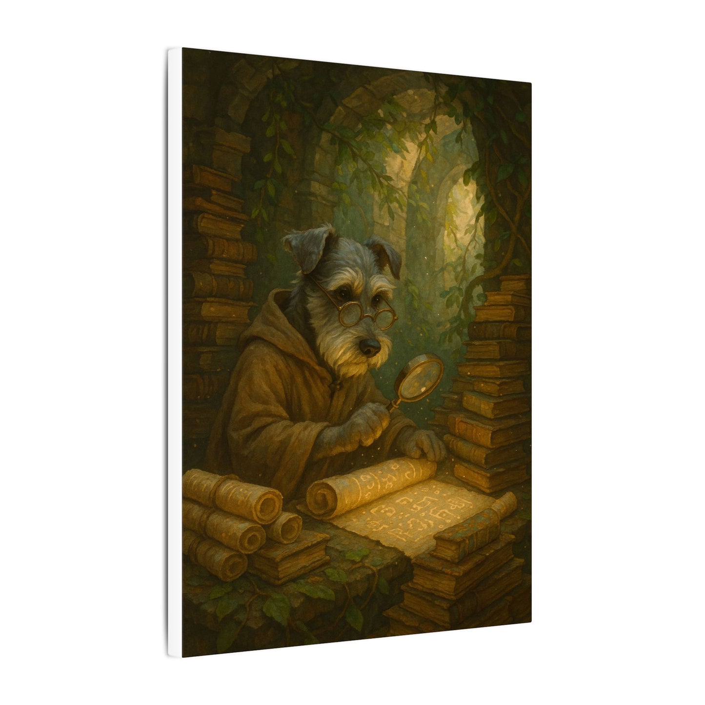 Scholar Pup's Discovery-Fantasy Dog Portraits - Fantasy Dog Portraits