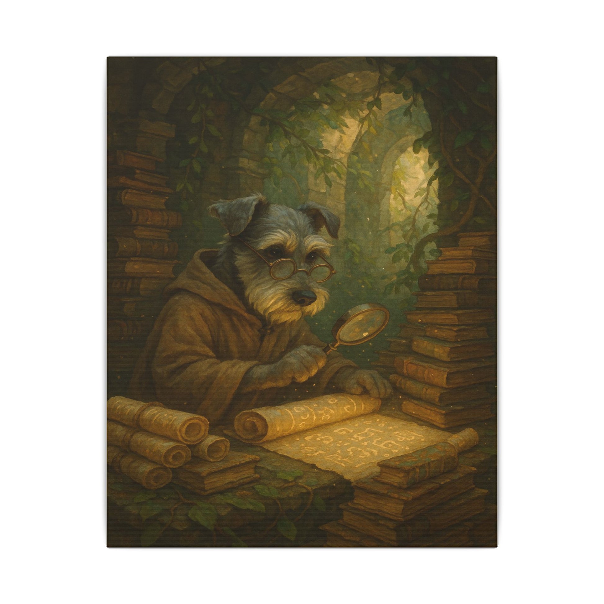 Scholar Pup's Discovery-Fantasy Dog Portraits - Fantasy Dog Portraits