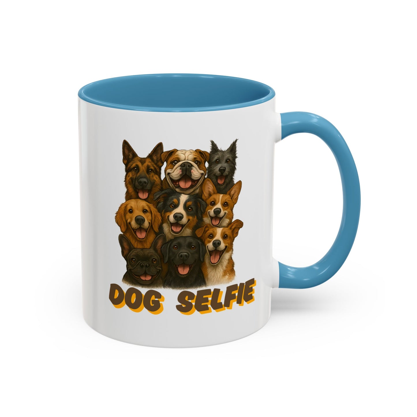 Dog Lover's Accent Coffee Mug - Perfect Gift for Pet Owners, Dog Selfie Mug, Ceramic Coffee Cup, Funny Dog Gift, Home & Kitchen Decor - Fantasy Dog Portraits