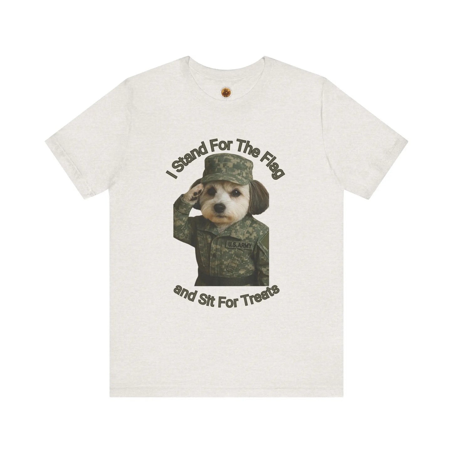 Patriotic Dog Graphic Tee, Funny Military Dog Shirt, Unisex Humor Tee, Gift for Dog Lovers, Independence Day Top Printify