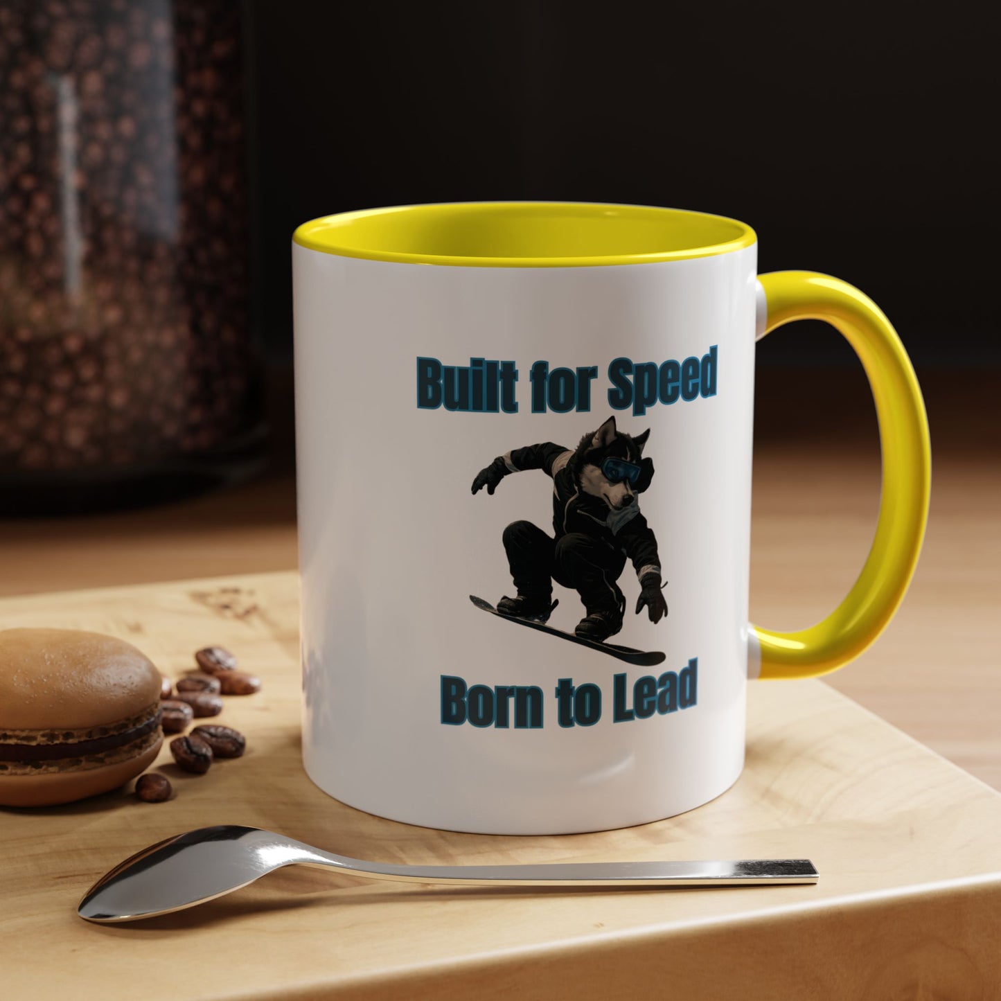 Mug - Dog on Snowboard Coffee Mug (11, 15oz) - Fantasy Dog Portraits