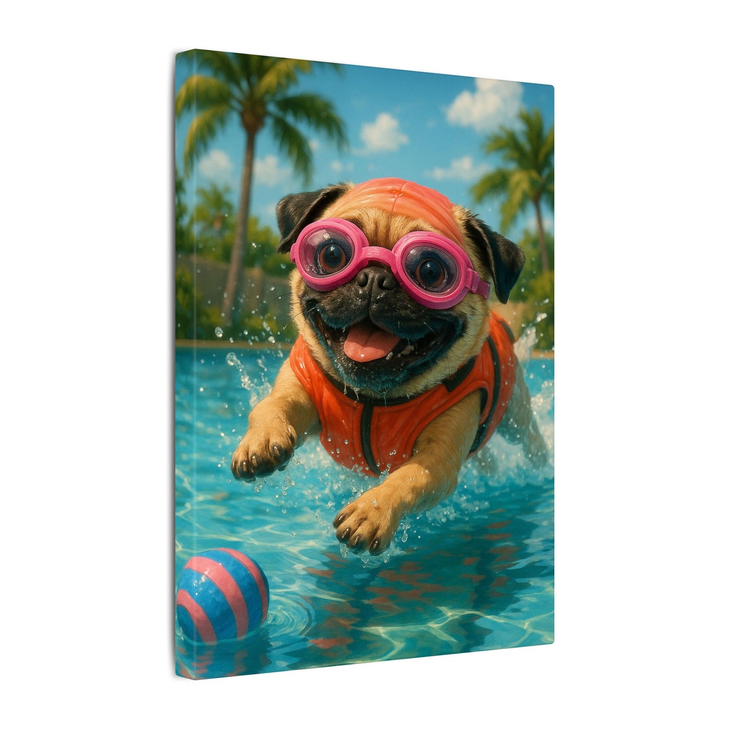 Summer Pool Party-Fantasy Dog Portraits - Fantasy Dog Portraits
