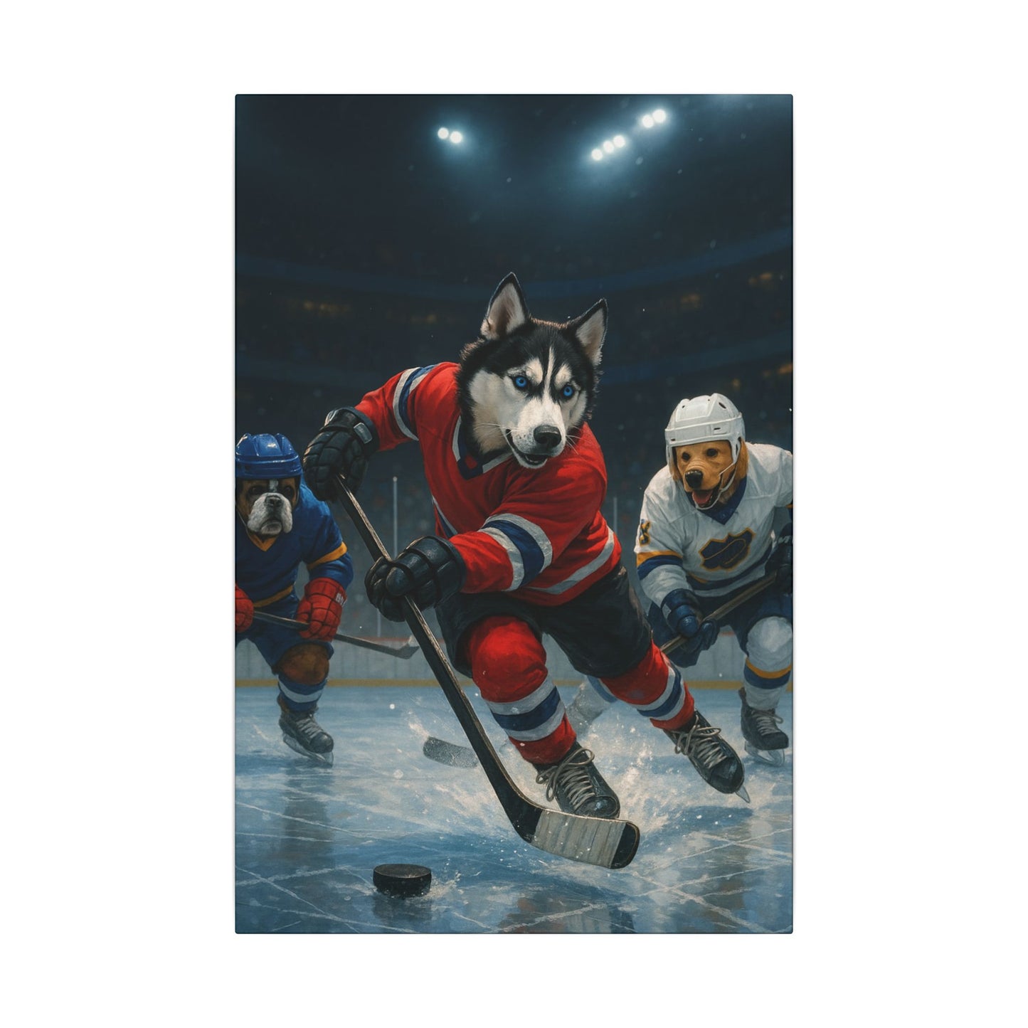 Canvas Print - Dogs Playing Hockey - Fantasy Dog Portraits