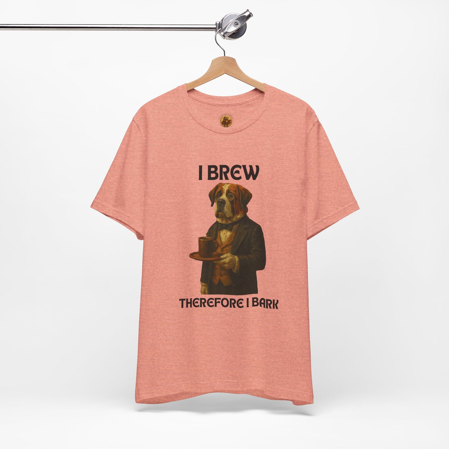 Unisex Funny Dog Lover Tee - I Brew Therefore I Bark, Gift for Pet Owners, Unisex Jersey Shirt, Casual Wear, Dog Themed Apparel, Birthday Present