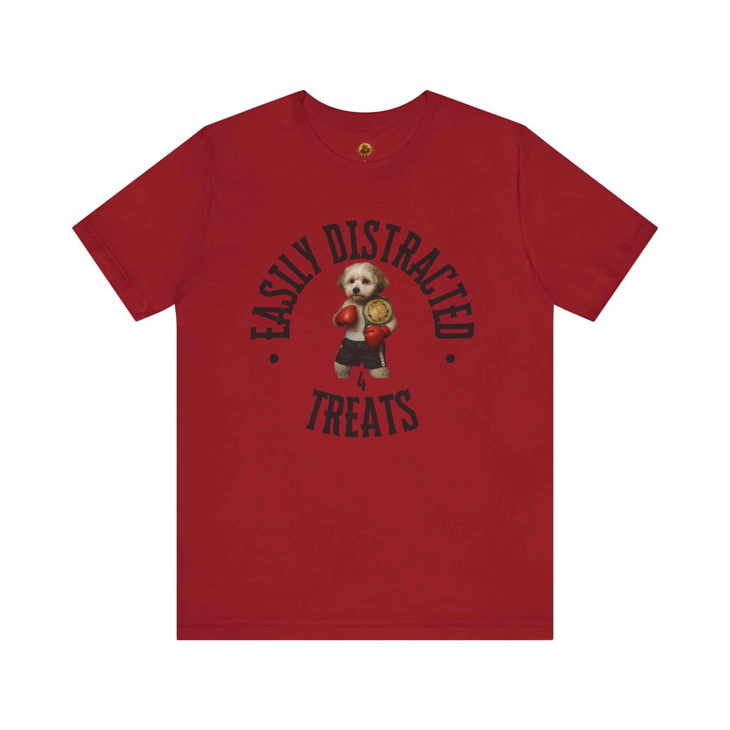 Easily Distracted Dog Tee, Fun Pet Lover Shirt, Gift for Dog Owners, Cute Animal T-Shirt, Funny Canine Humor Tee - Fantasy Dog Portraits