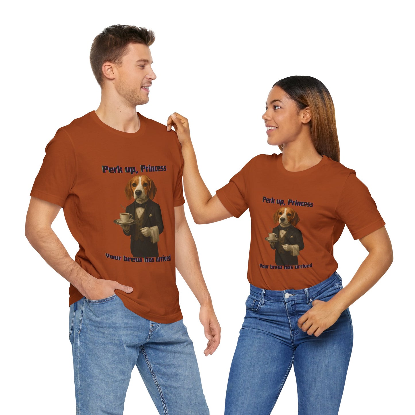 Unisex Charming Dog-Themed Tee for Coffee Lovers | Pet Lover Gift, Funny T-Shirt, Animal Lover Apparel, Gift for Dog Moms, Unisex Tee