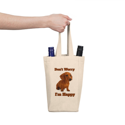 Double Wine Tote Bag – Cute Dog Design, Perfect Gift for Dog Lovers, Wine Enthusiasts, Party Hosts, Picnics, and Celebrations - Fantasy Dog Portraits