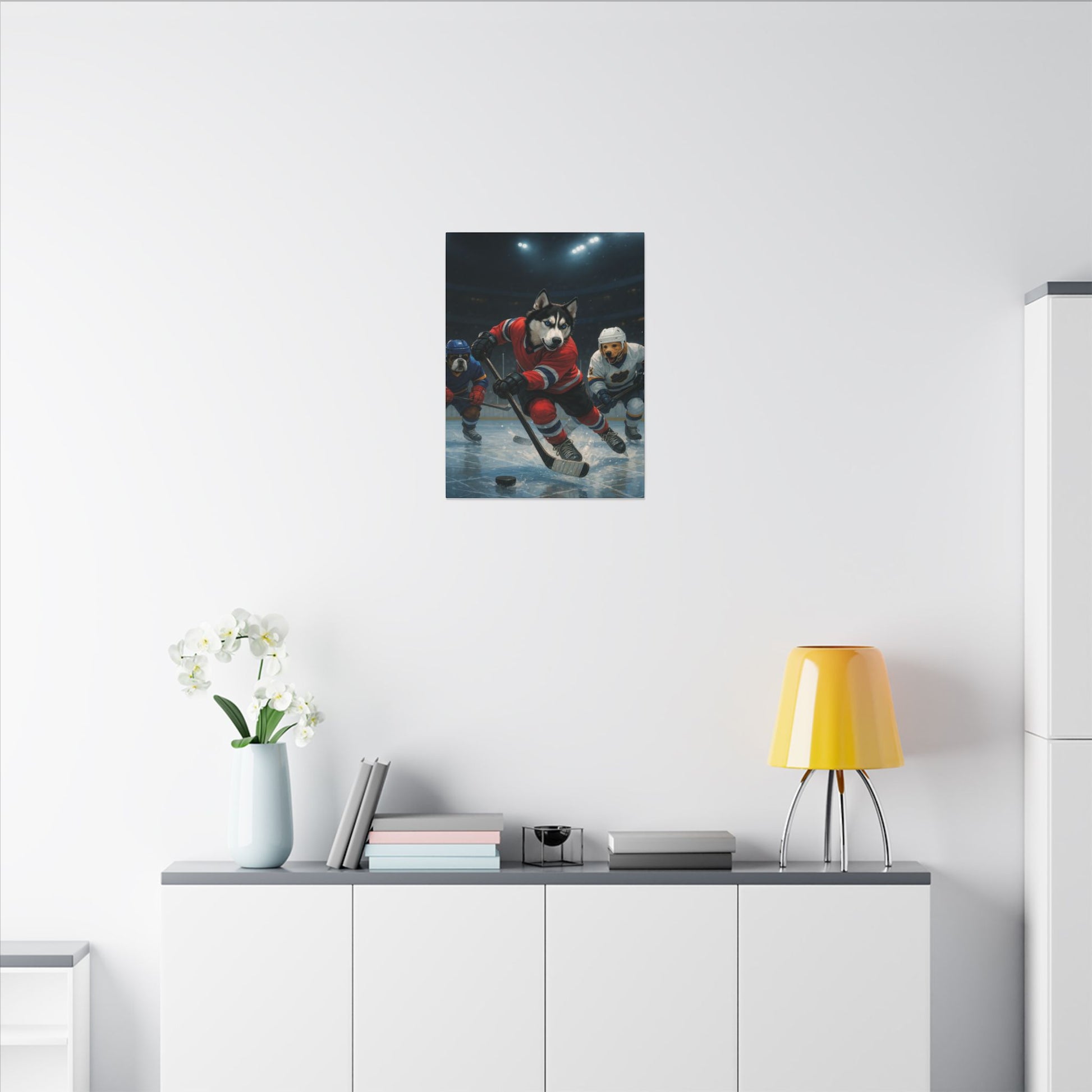 Canvas Print - Dogs Playing Hockey - Fantasy Dog Portraits