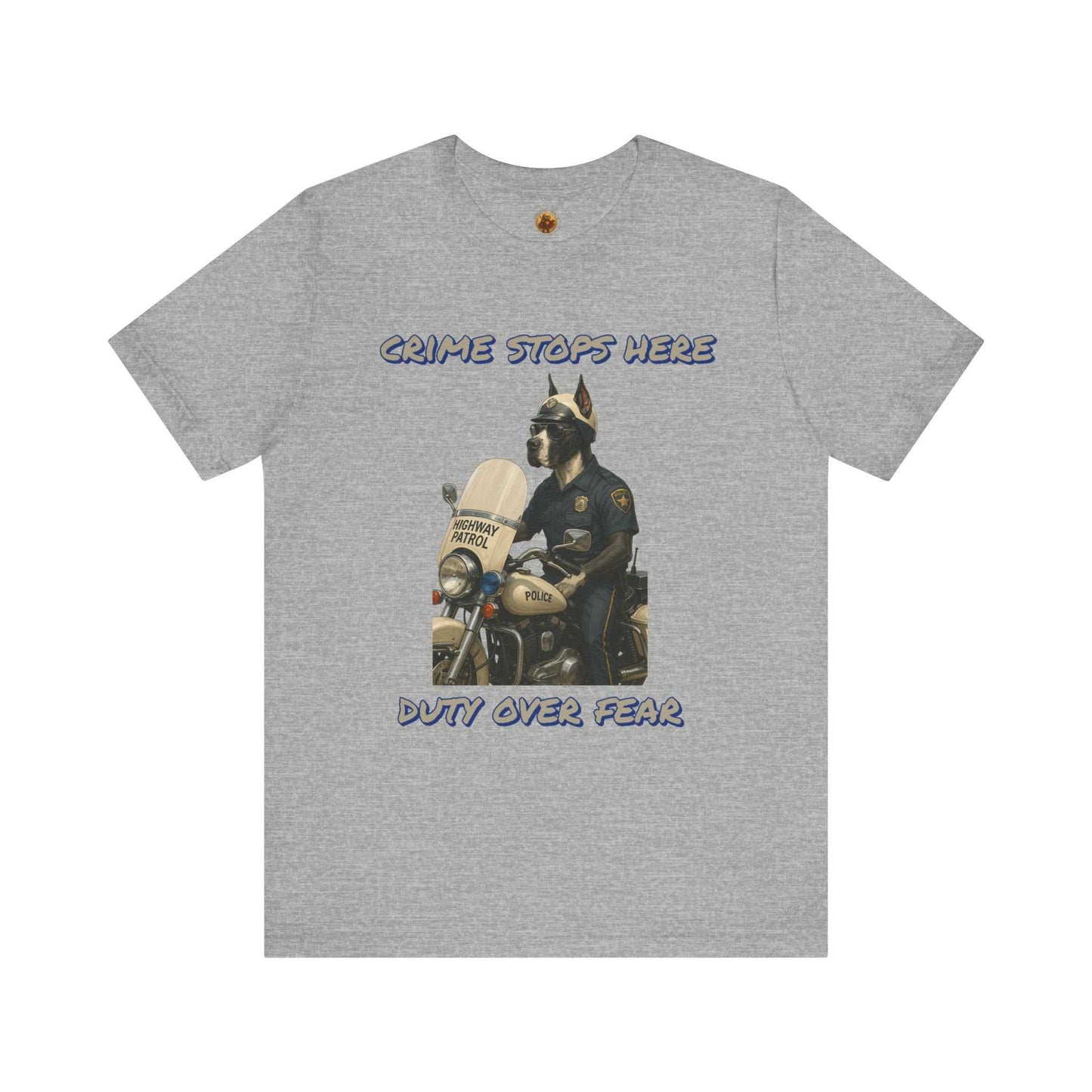Crime Stops Here Tee, Unisex Graphic T-Shirt for Police Support, Law Enforcement Gift, Birthday, Casual Wear, Unique Statement Shirt - Fantasy Dog Portraits