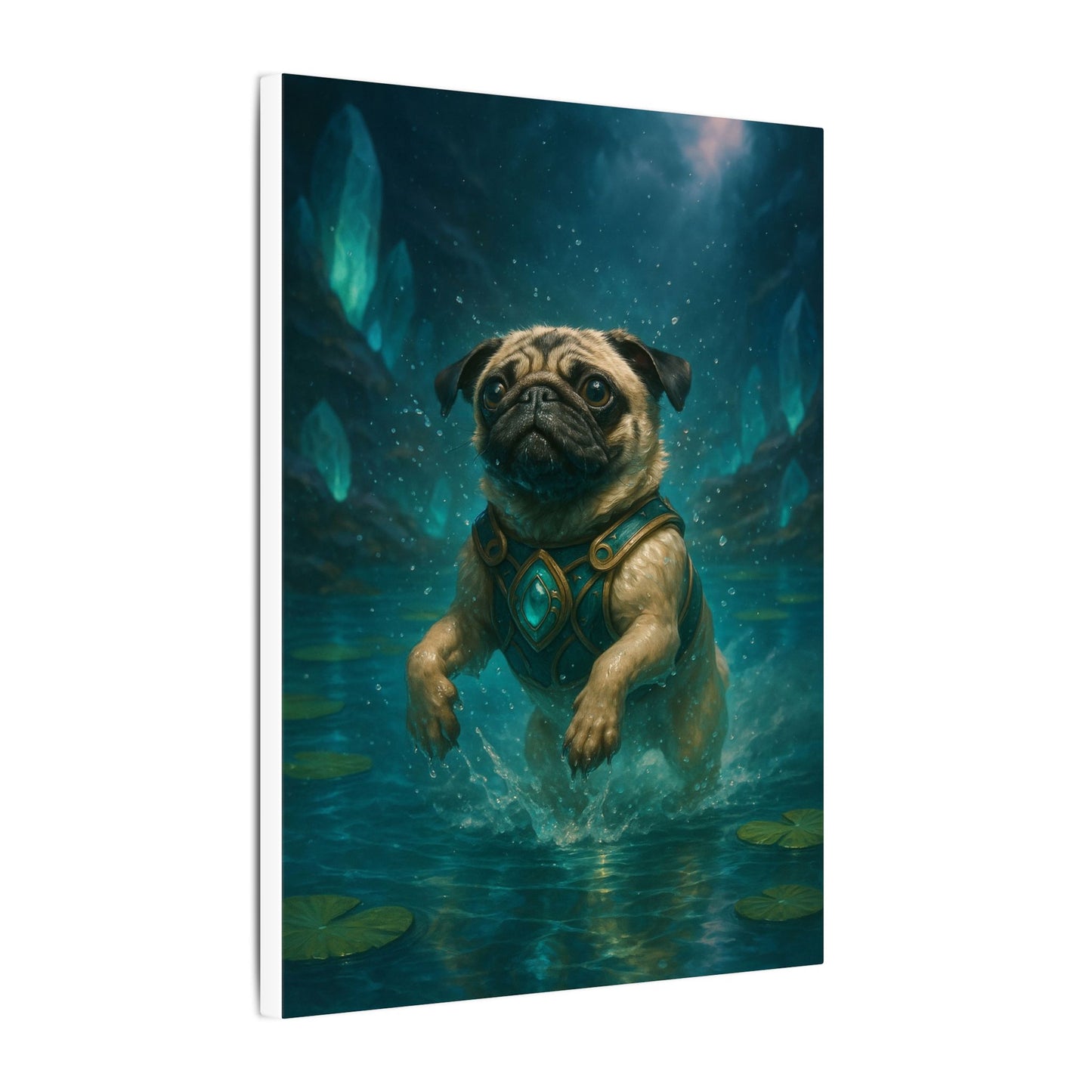 Aquatic Pug Guardian-Fantasy Dog Portraits - Fantasy Dog Portraits