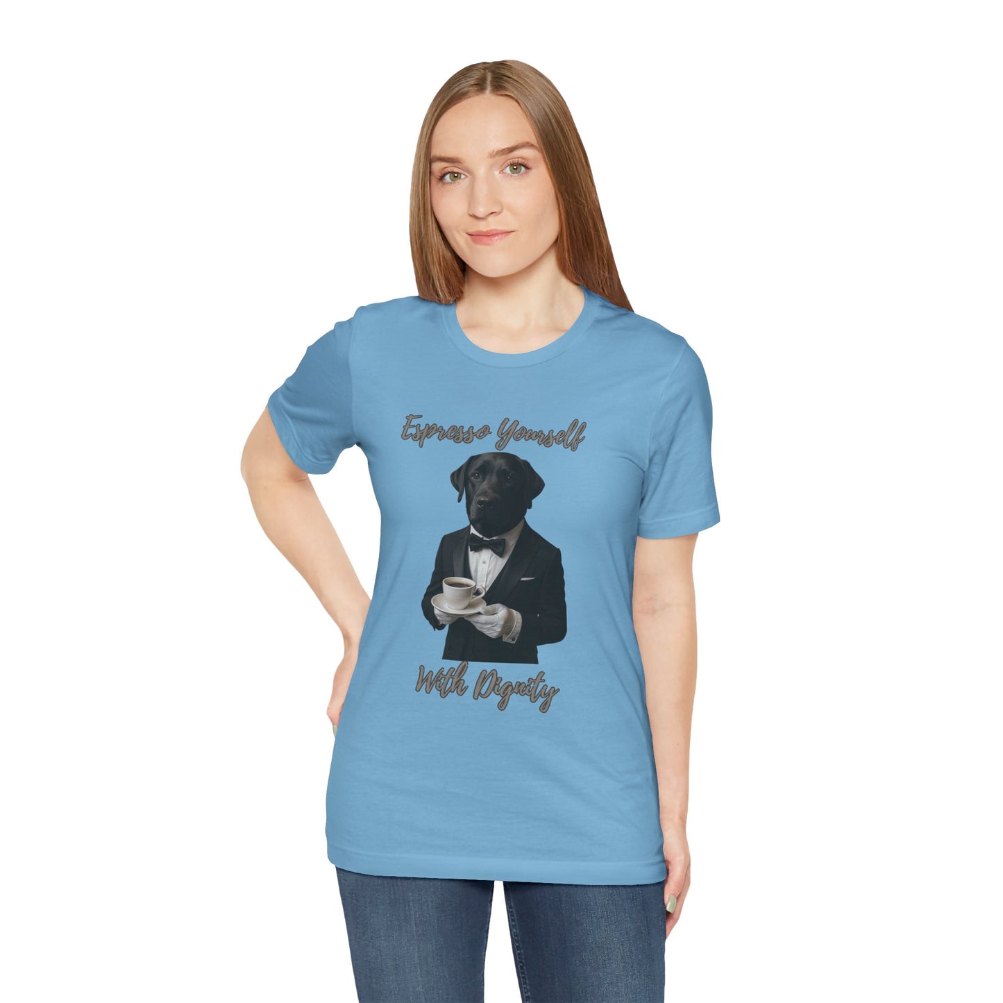 Unisex Stylish Dog Graphic Tee - 'Express Yourself With Dignity', Pet Lover's Shirt, Gift for Dog Owners, Cute Casual Wear, Animal Lover's Tee