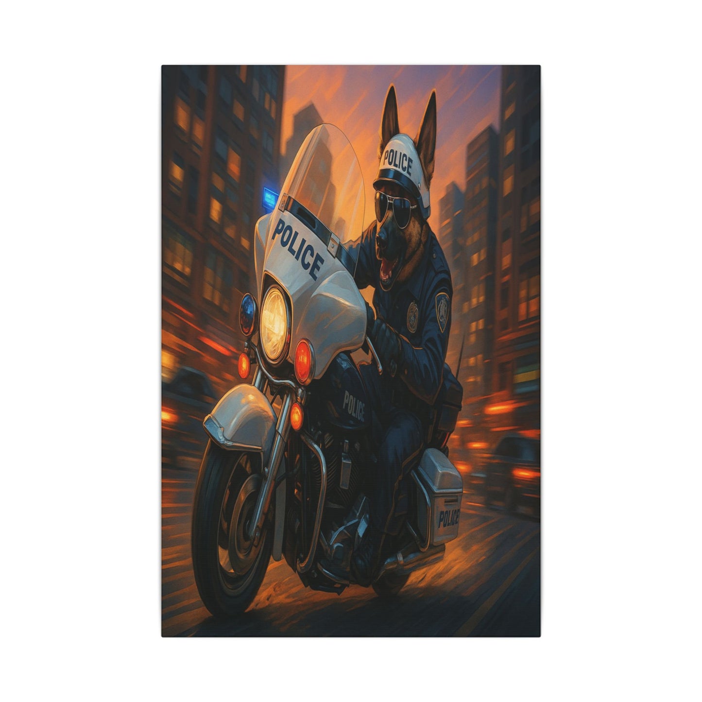 Canine Cop on Cruise-Fantasy Dog Portraits - Fantasy Dog Portraits