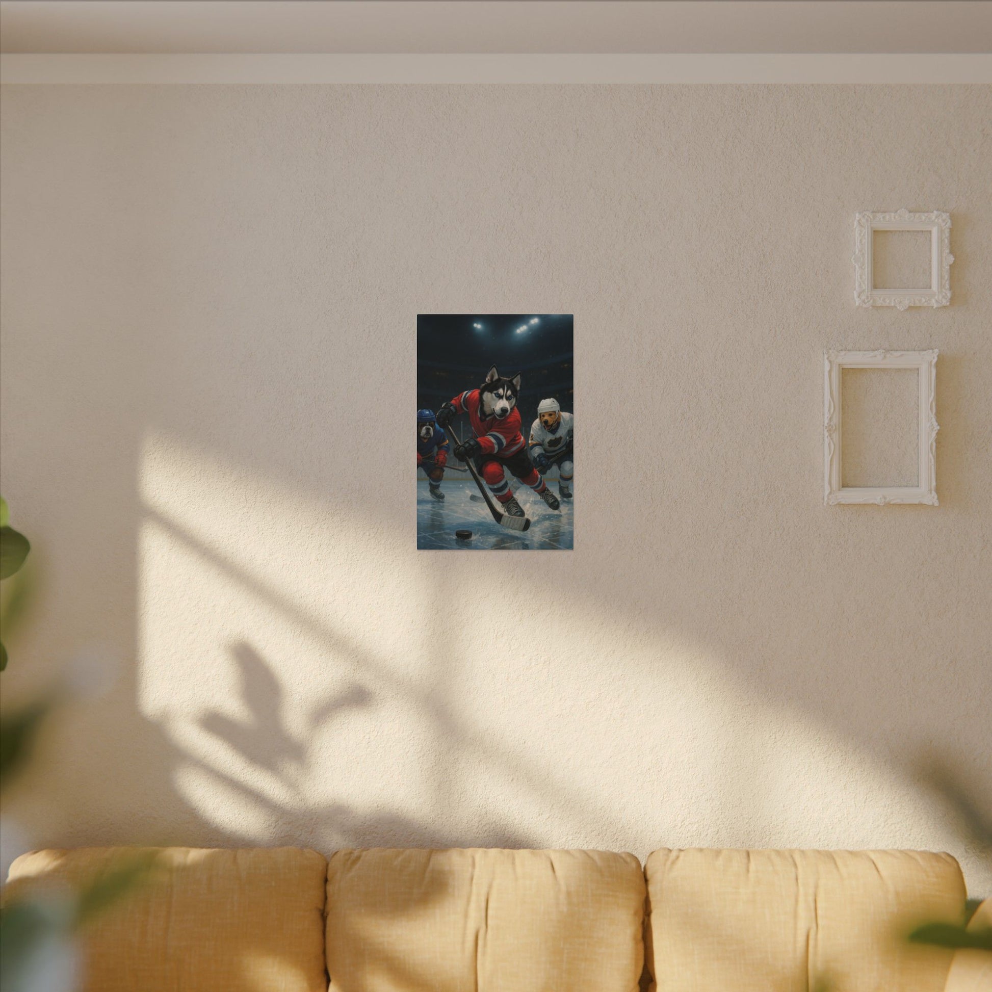 Canvas Print - Dogs Playing Hockey - Fantasy Dog Portraits