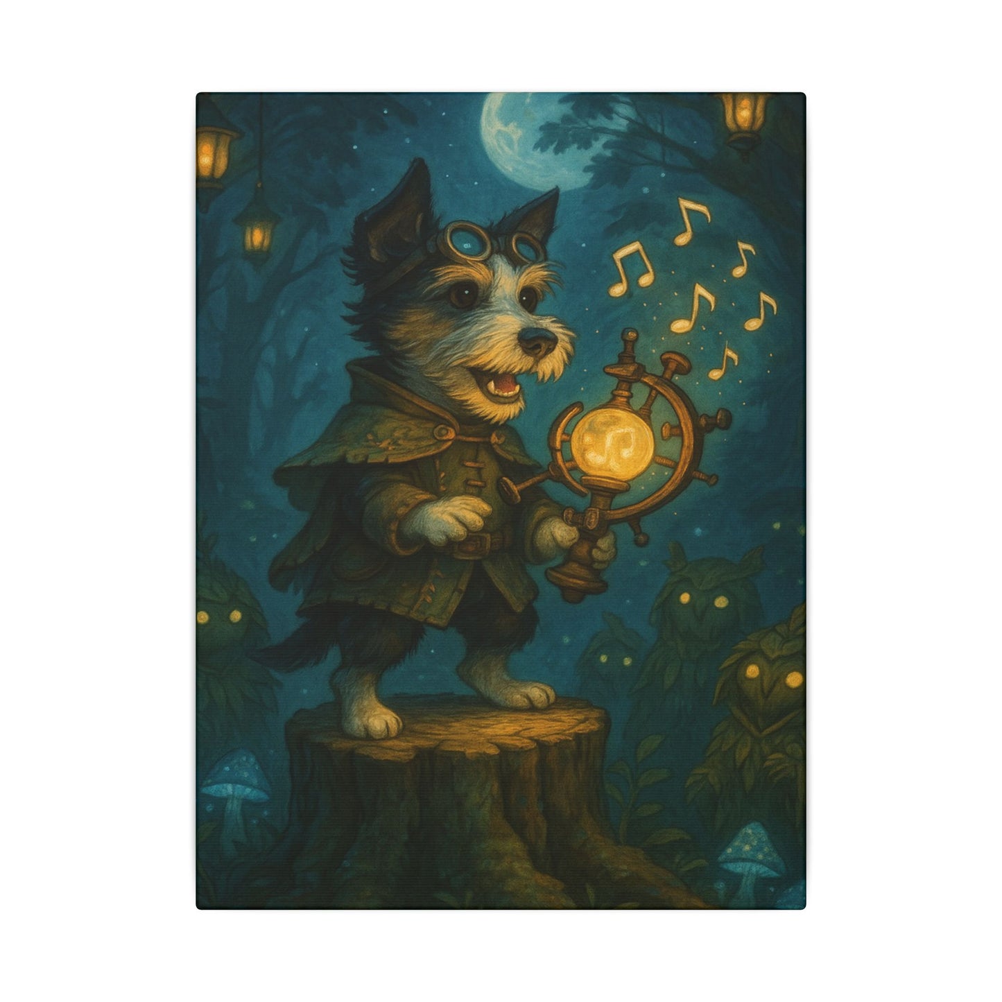 Moonlit Musical Voyage-Fantasy Dog Portraits - Fantasy Dog Portraits