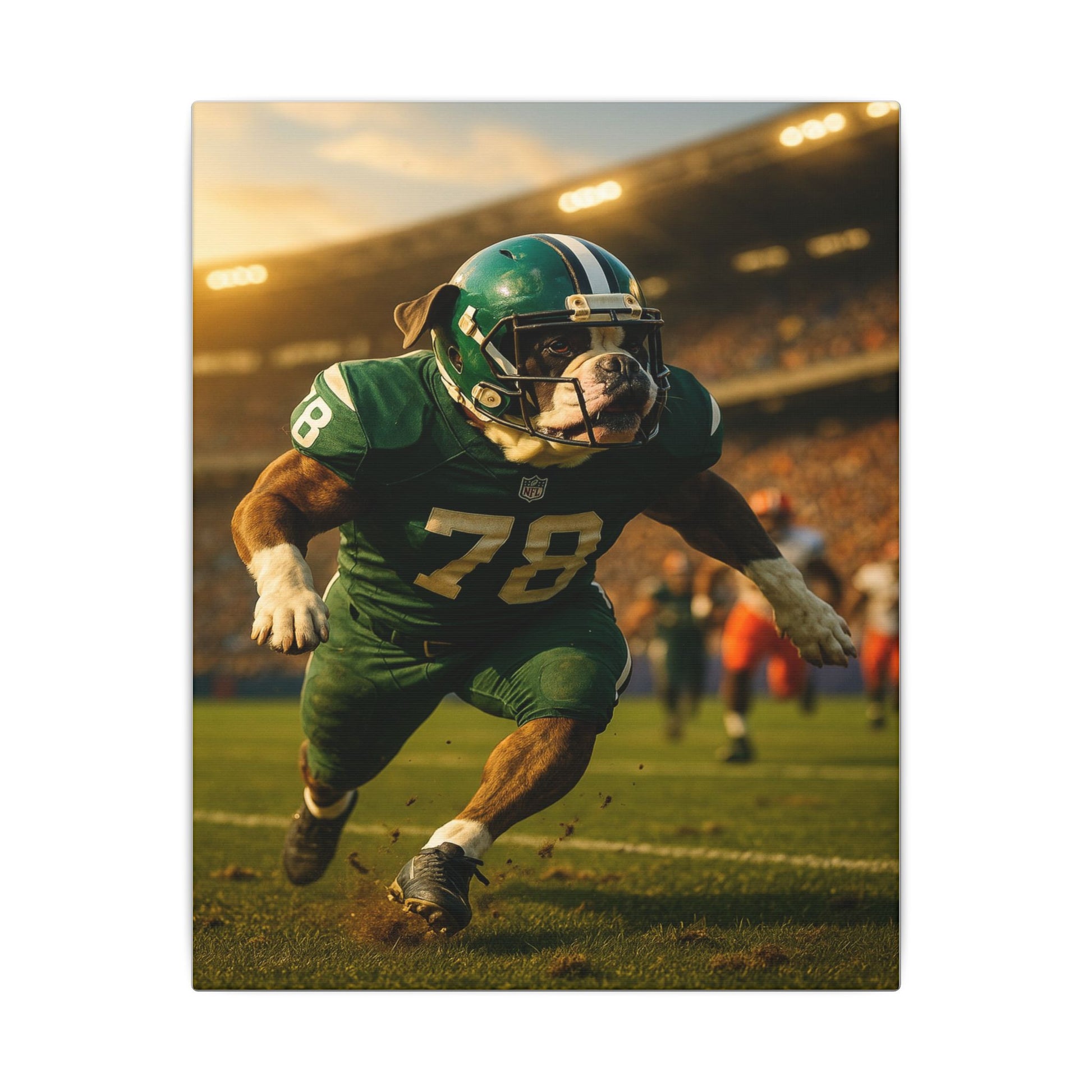 Touchdown Bulldog-Fantasy Dog Portraits - Fantasy Dog Portraits