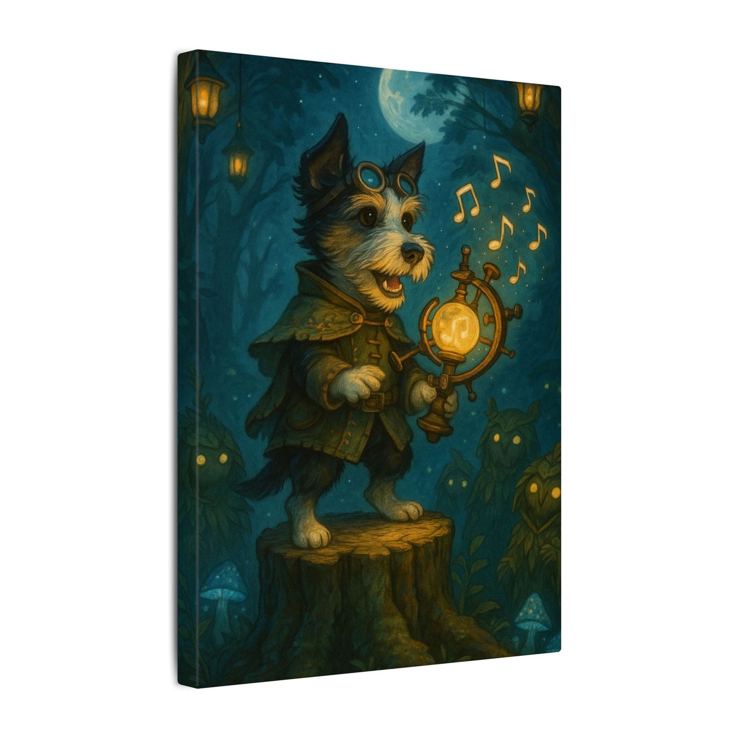 Moonlit Musical Voyage-Fantasy Dog Portraits - Fantasy Dog Portraits