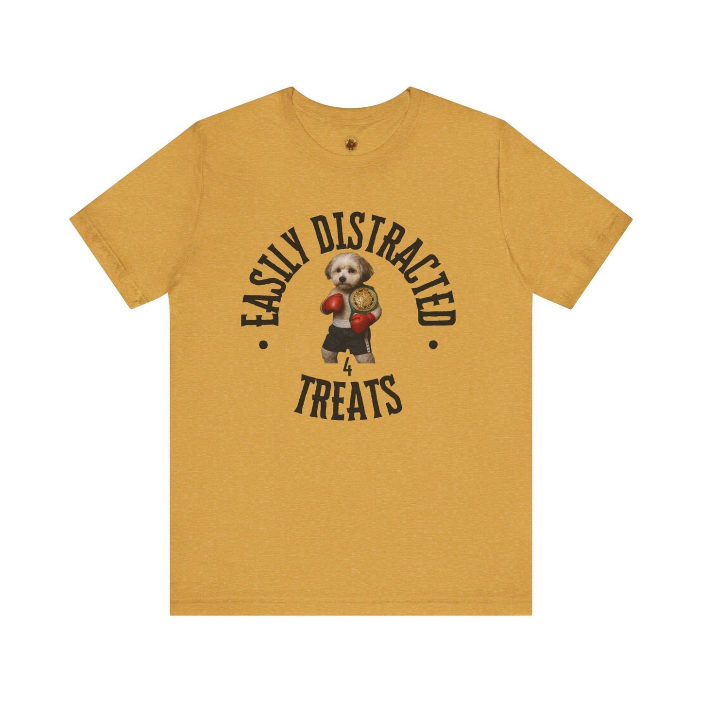 Easily Distracted Dog Tee, Fun Pet Lover Shirt, Gift for Dog Owners, Cute Animal T-Shirt, Funny Canine Humor Tee - Fantasy Dog Portraits
