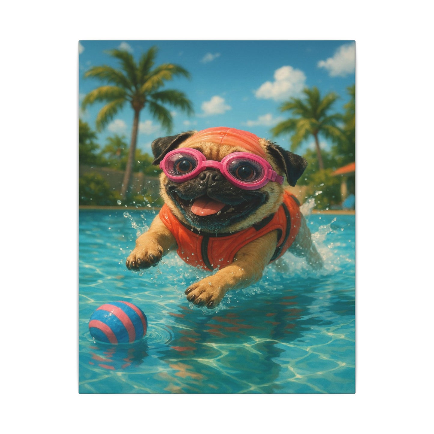 Summer Pool Party-Fantasy Dog Portraits - Fantasy Dog Portraits