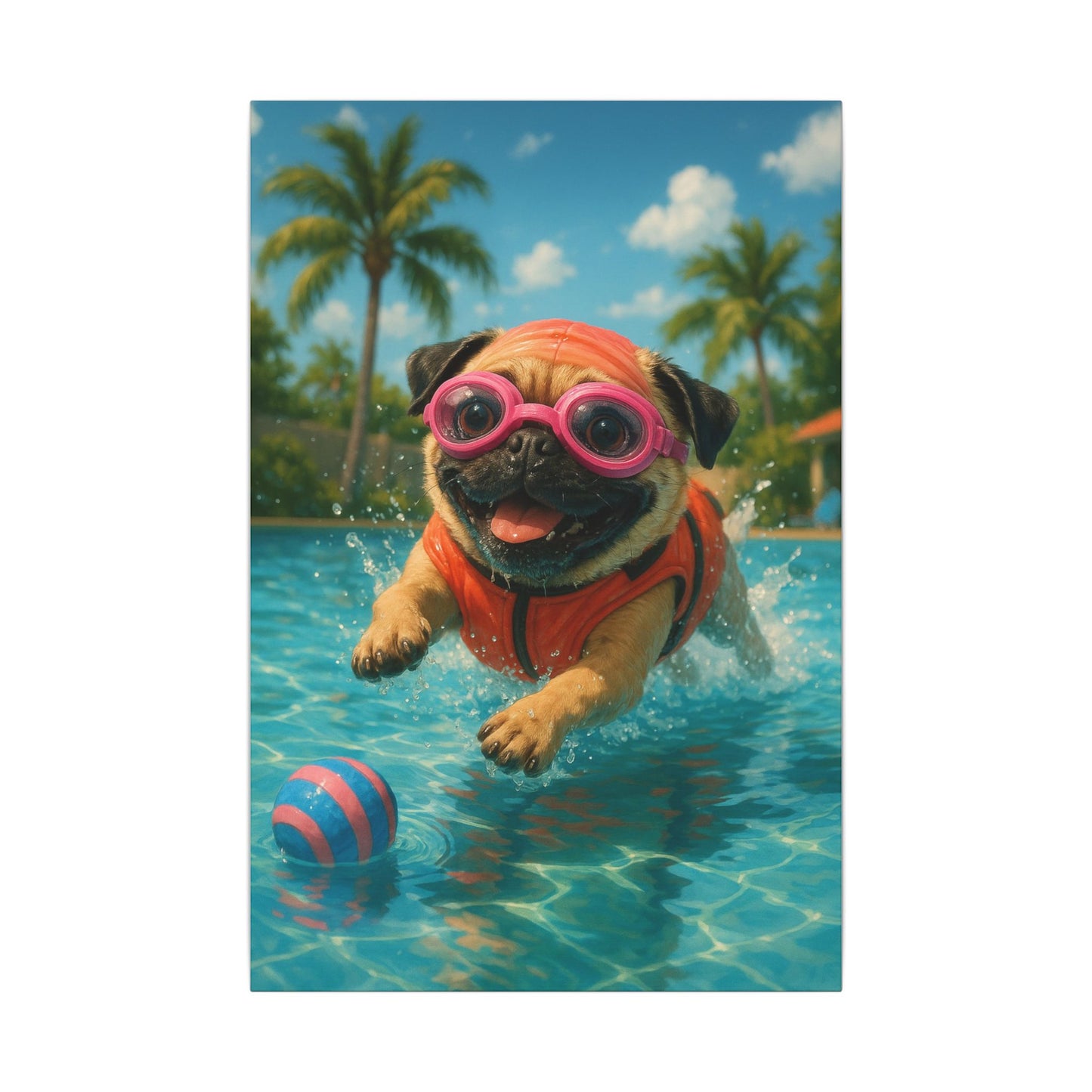 Summer Pool Party-Fantasy Dog Portraits - Fantasy Dog Portraits