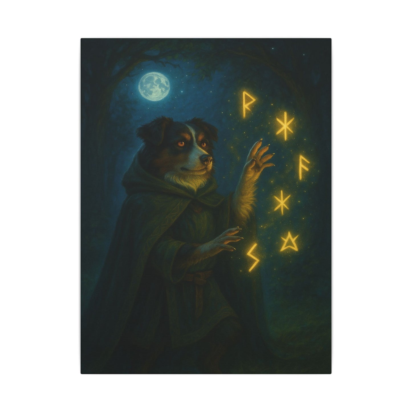 Lunar Rune Keeper-Fantasy Dog Portraits - Fantasy Dog Portraits