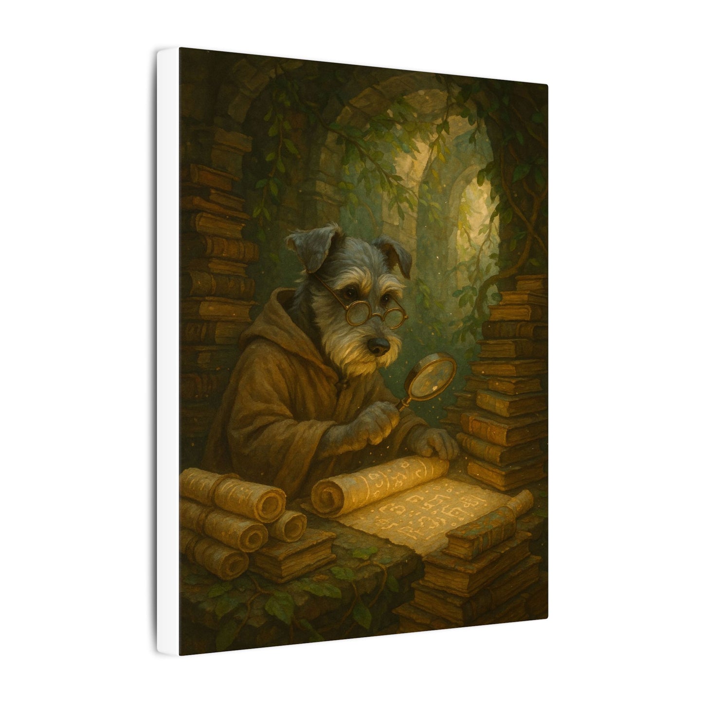 Scholar Pup's Discovery-Fantasy Dog Portraits - Fantasy Dog Portraits