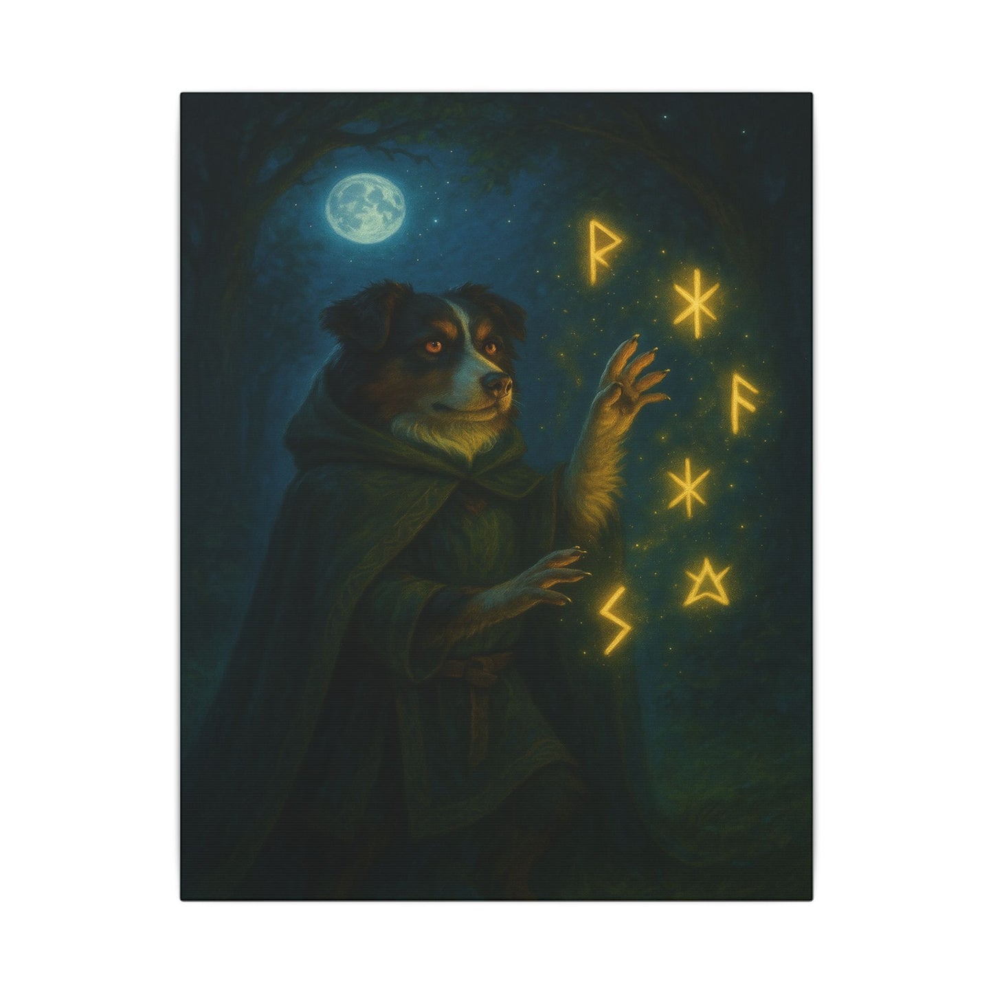 Lunar Rune Keeper-Fantasy Dog Portraits - Fantasy Dog Portraits