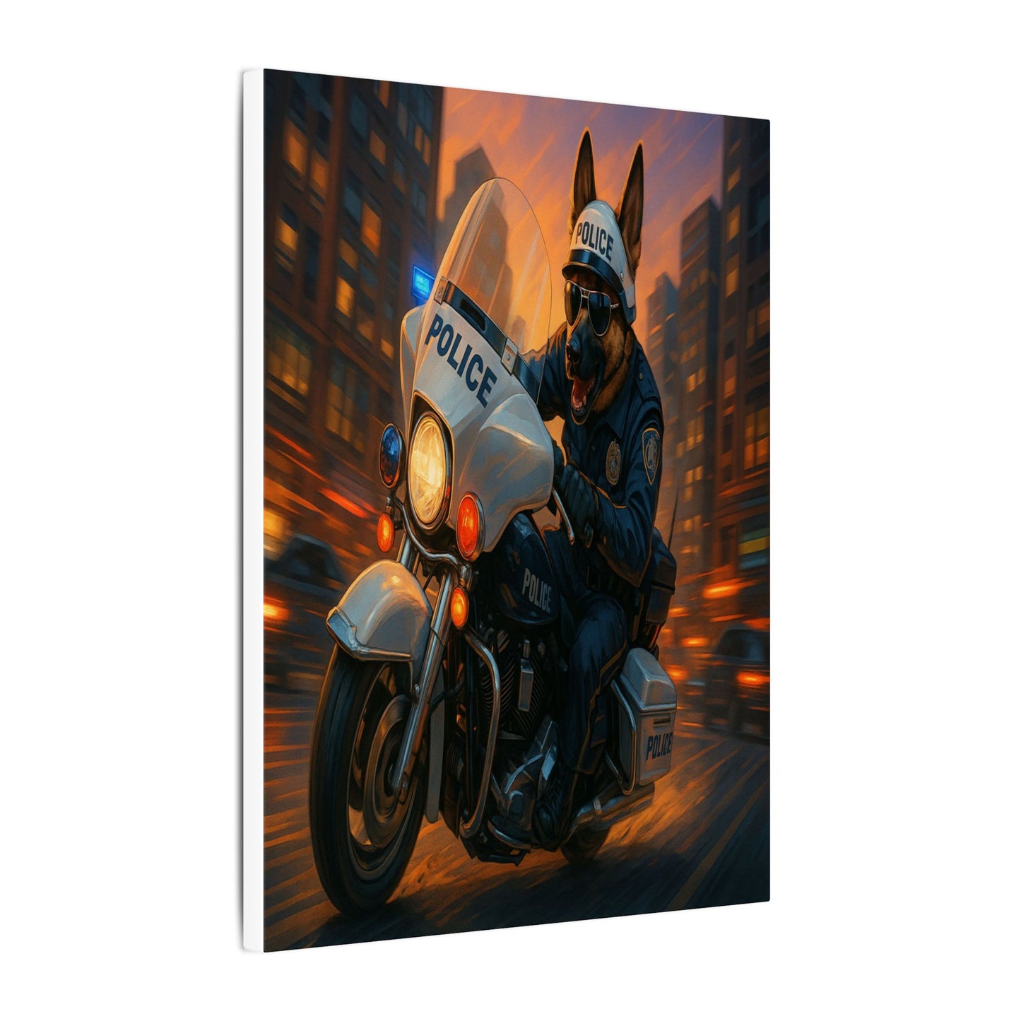 Canine Cop on Cruise-Fantasy Dog Portraits - Fantasy Dog Portraits