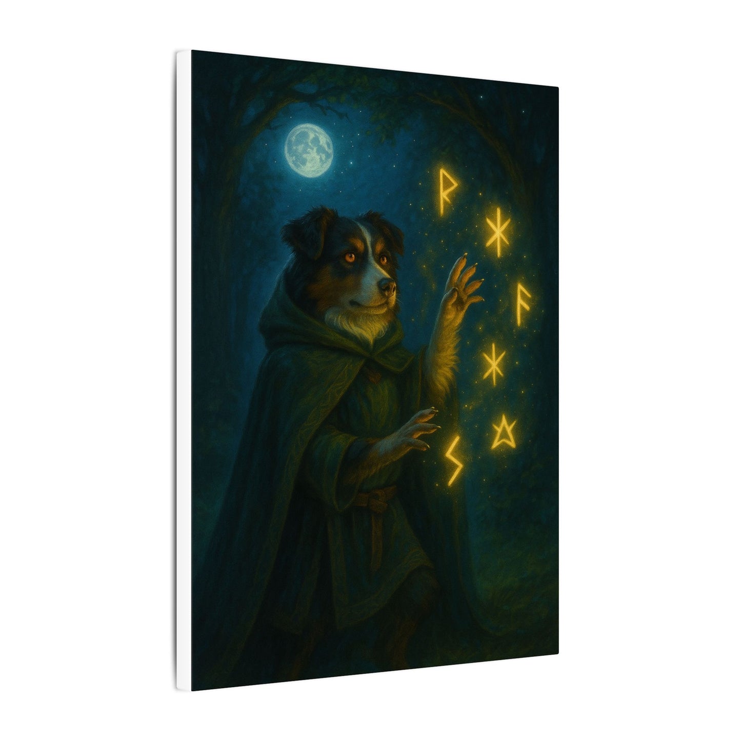 Lunar Rune Keeper-Fantasy Dog Portraits - Fantasy Dog Portraits