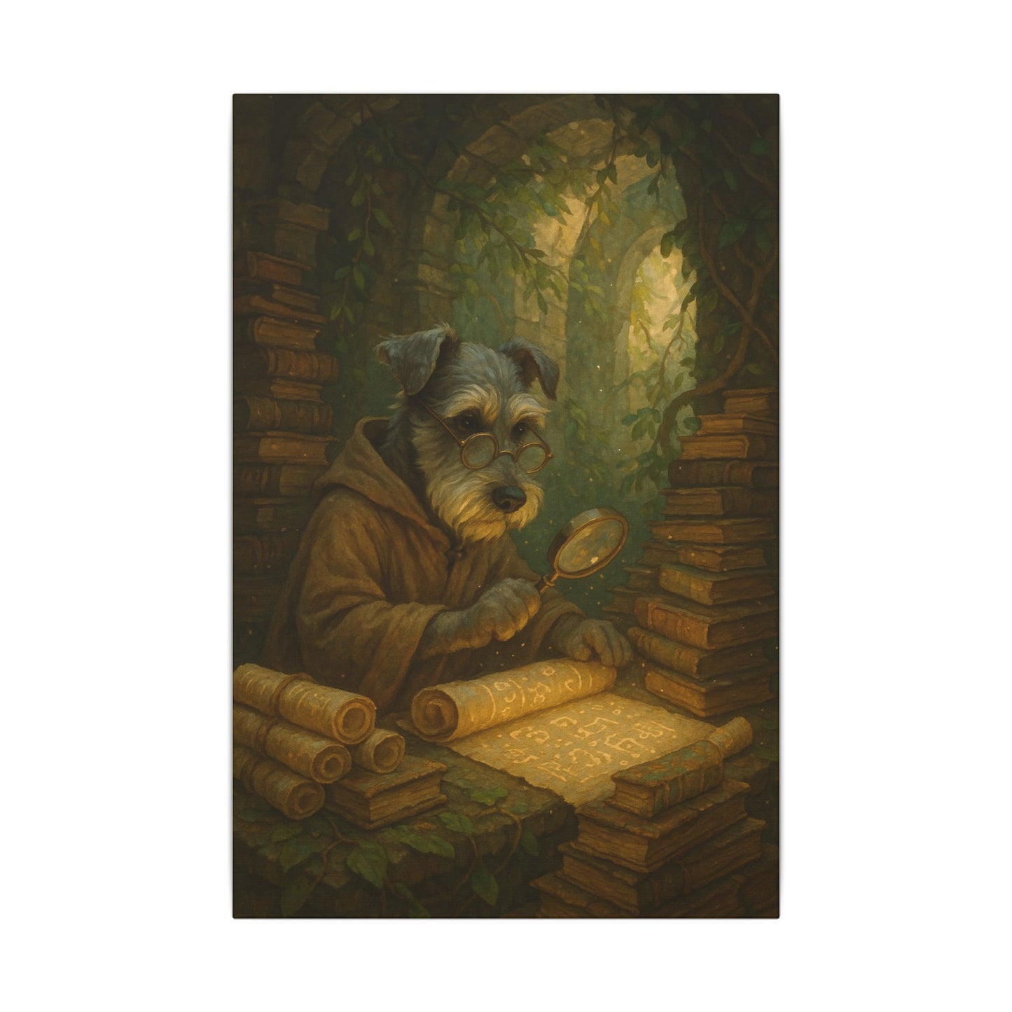 Scholar Pup's Discovery-Fantasy Dog Portraits - Fantasy Dog Portraits