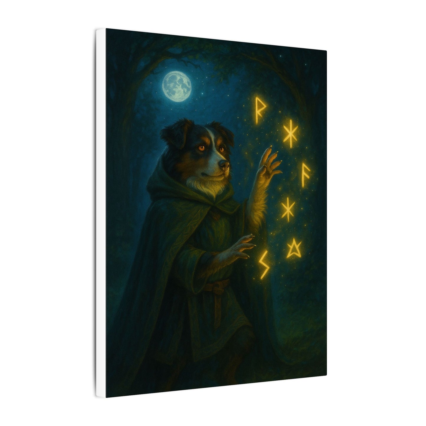 Lunar Rune Keeper-Fantasy Dog Portraits - Fantasy Dog Portraits