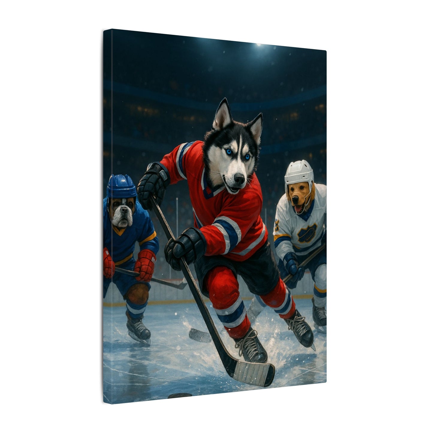 Canvas Print - Dogs Playing Hockey - Fantasy Dog Portraits
