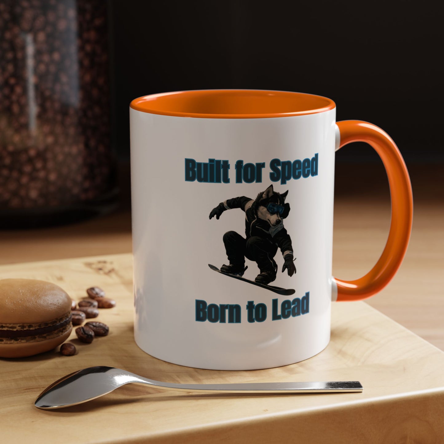 Mug - Dog on Snowboard Coffee Mug (11, 15oz) - Fantasy Dog Portraits
