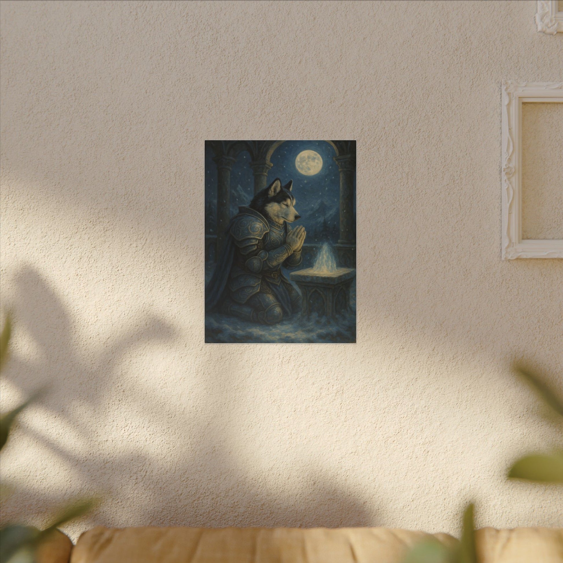 Moonlit Warrior's Meditation-Fantasy Dog Portraits - Fantasy Dog Portraits