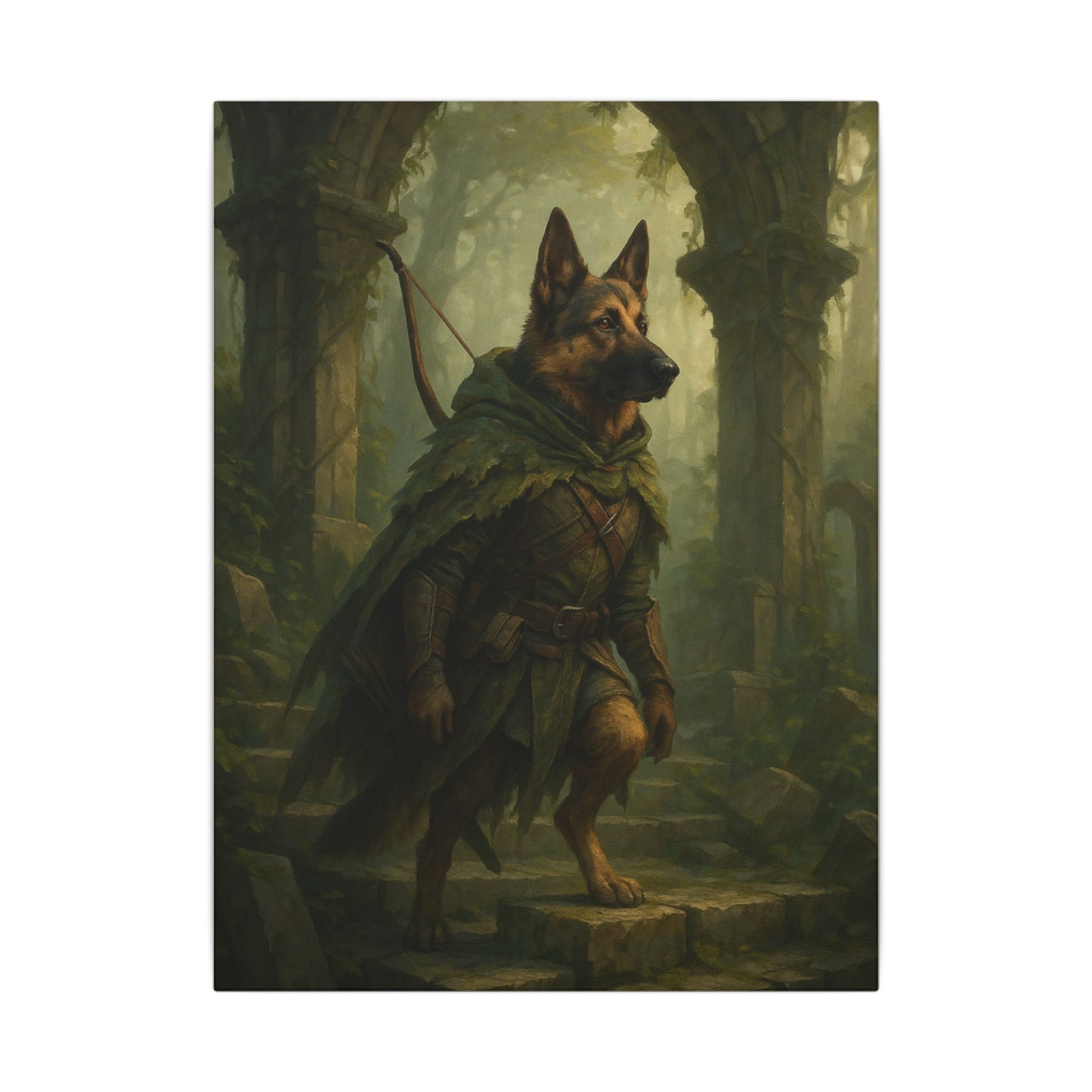 Guardian of the Misty Woods-Fantasy Dog Portraits - Fantasy Dog Portraits