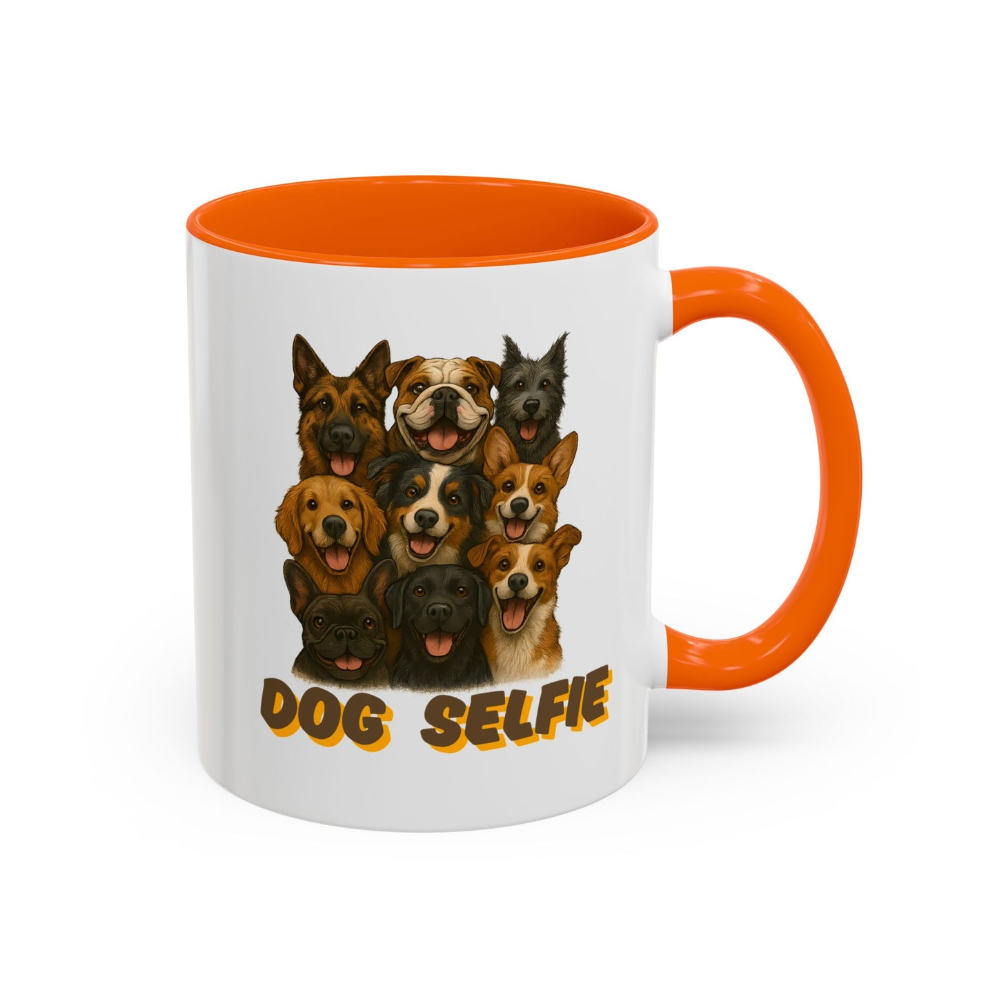Dog Lover's Accent Coffee Mug - Perfect Gift for Pet Owners, Dog Selfie Mug, Ceramic Coffee Cup, Funny Dog Gift, Home & Kitchen Decor - Fantasy Dog Portraits