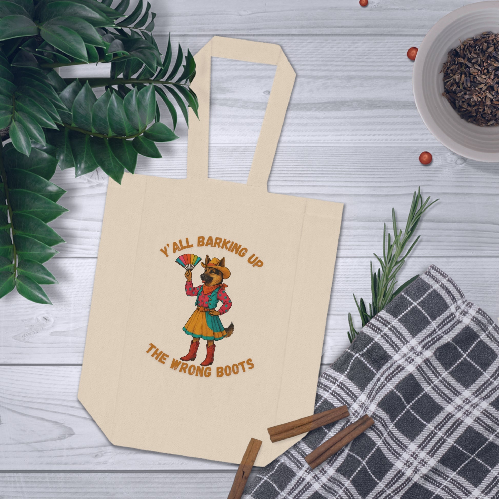 Double Wine Tote Bag: Fun Gift for Wine Lovers, Perfect for Parties, Celebrations, Hostess Gifts, and Outdoor Events - Fantasy Dog Portraits