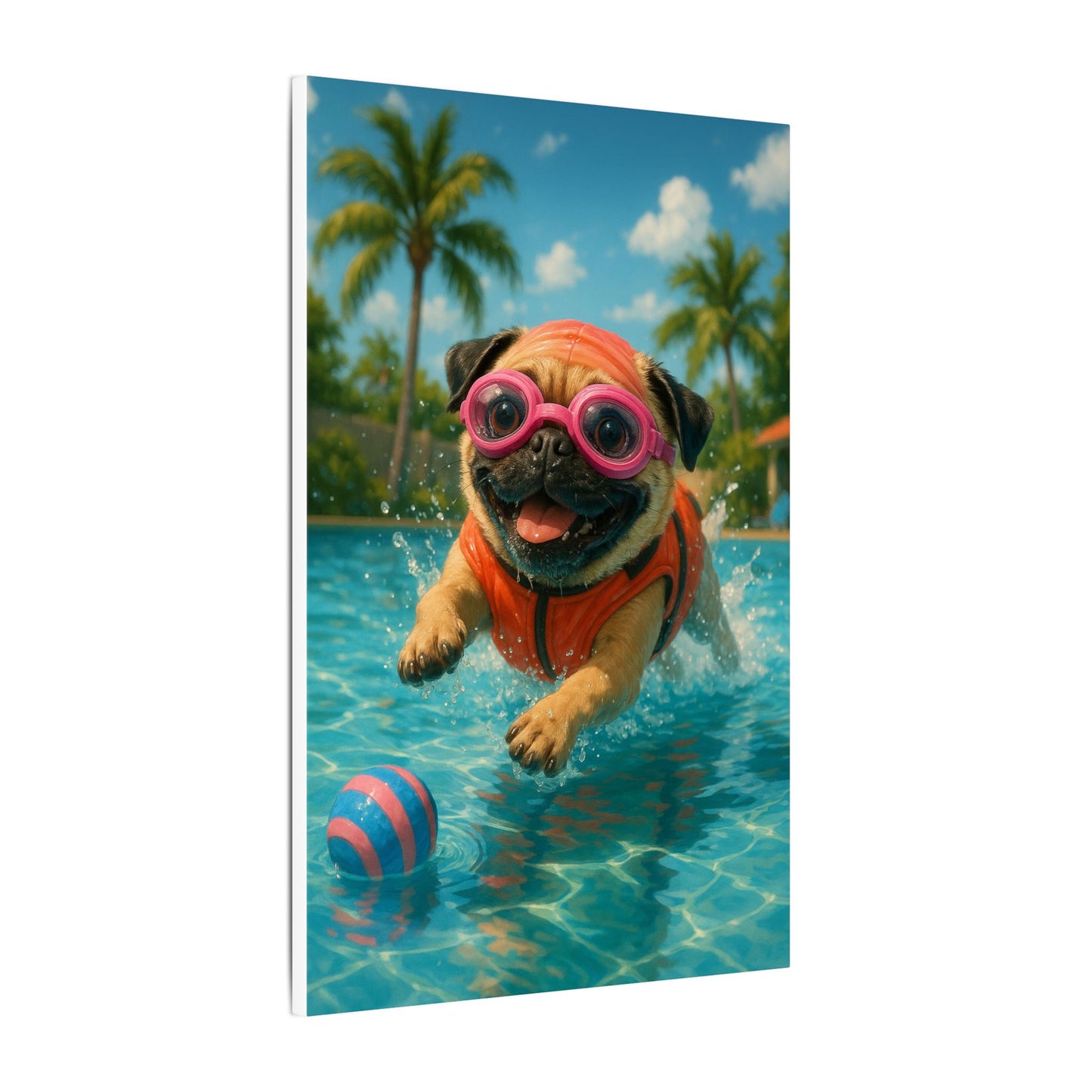Summer Pool Party-Fantasy Dog Portraits - Fantasy Dog Portraits