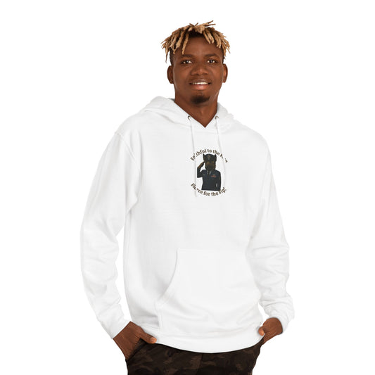 Military Dog Saluting-Unisex Hooded Sweatshirt - Fantasy Dog Portraits