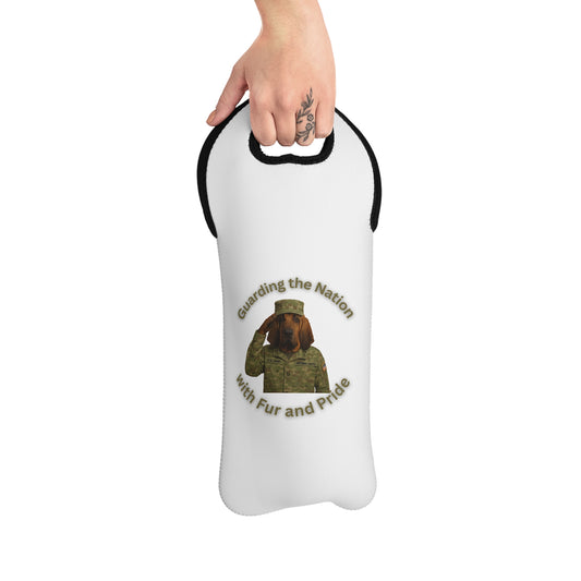 Patriotic Wine Tote Bag - Perfect for Veterans, Military Families, Army Celebrations, Wine Lovers, Gift for Soldiers - Fantasy Dog Portraits