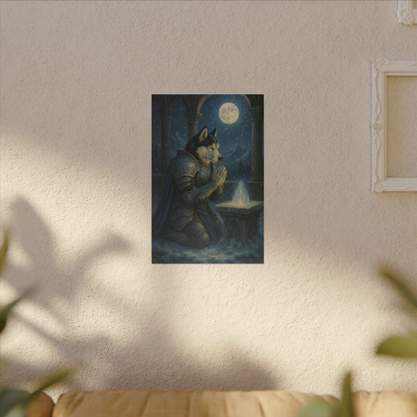 Moonlit Warrior's Meditation-Fantasy Dog Portraits - Fantasy Dog Portraits