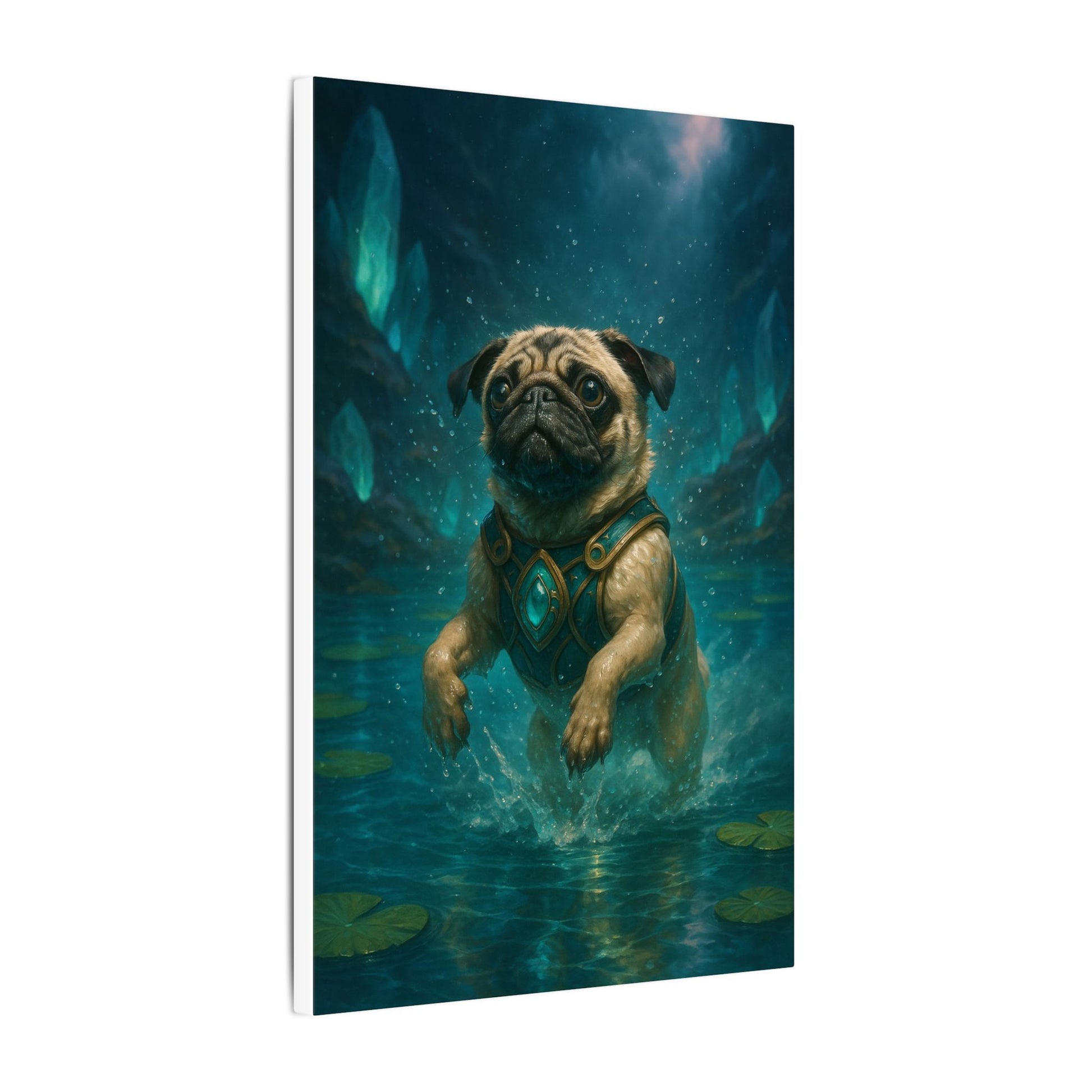 Aquatic Pug Guardian-Fantasy Dog Portraits - Fantasy Dog Portraits