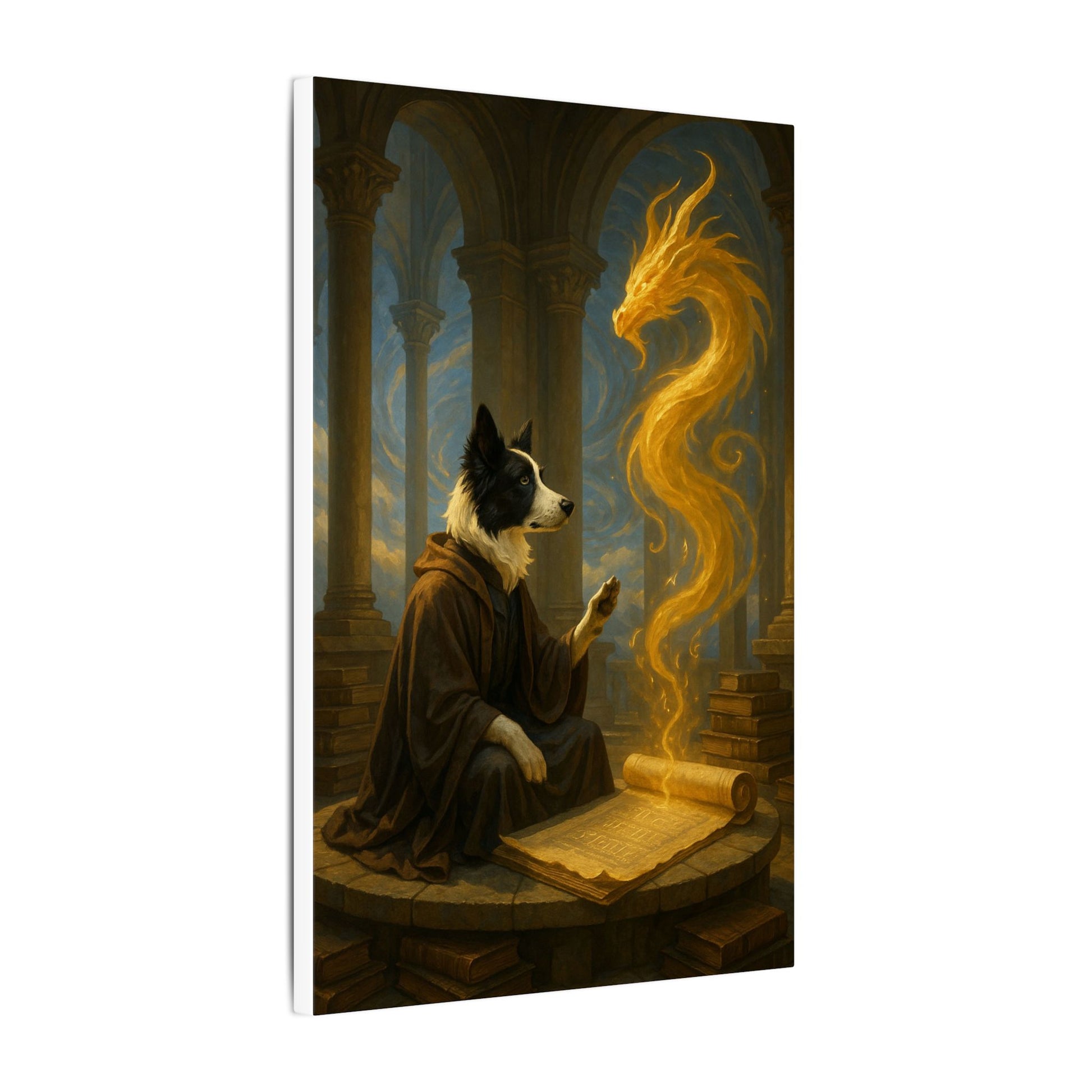 Wisdom of the Golden Dragon-Fantasy Dog Portraits - Fantasy Dog Portraits